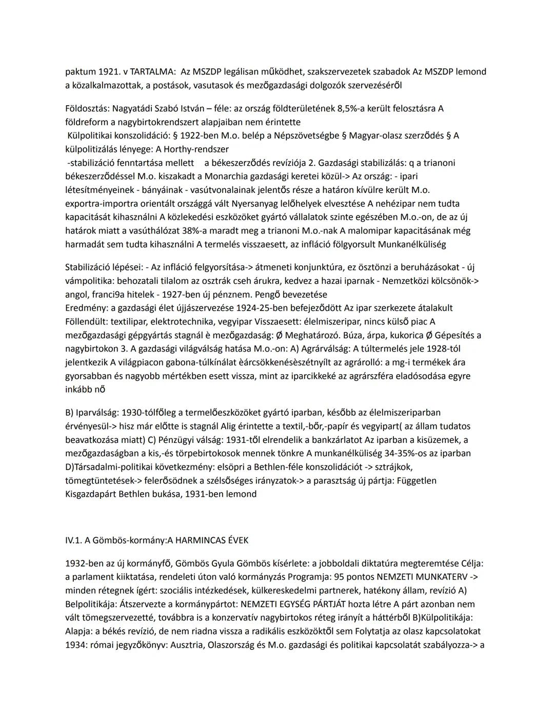 Társadalom, gazdasági, ideológia a Horthy-korszakban
1. 1. Az ellenforradalom: - Tanácsktg. Bukása után 3 tényező határozta meg M.o. életét