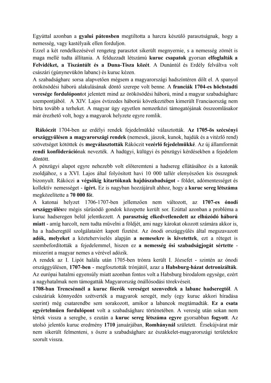 1. A török kiűzése után
A Rákóczi-szabadságharc
1683-ban a török nagy erejű támadást indított Bécs ellen. I. Lipótnak sikerült megnyernie