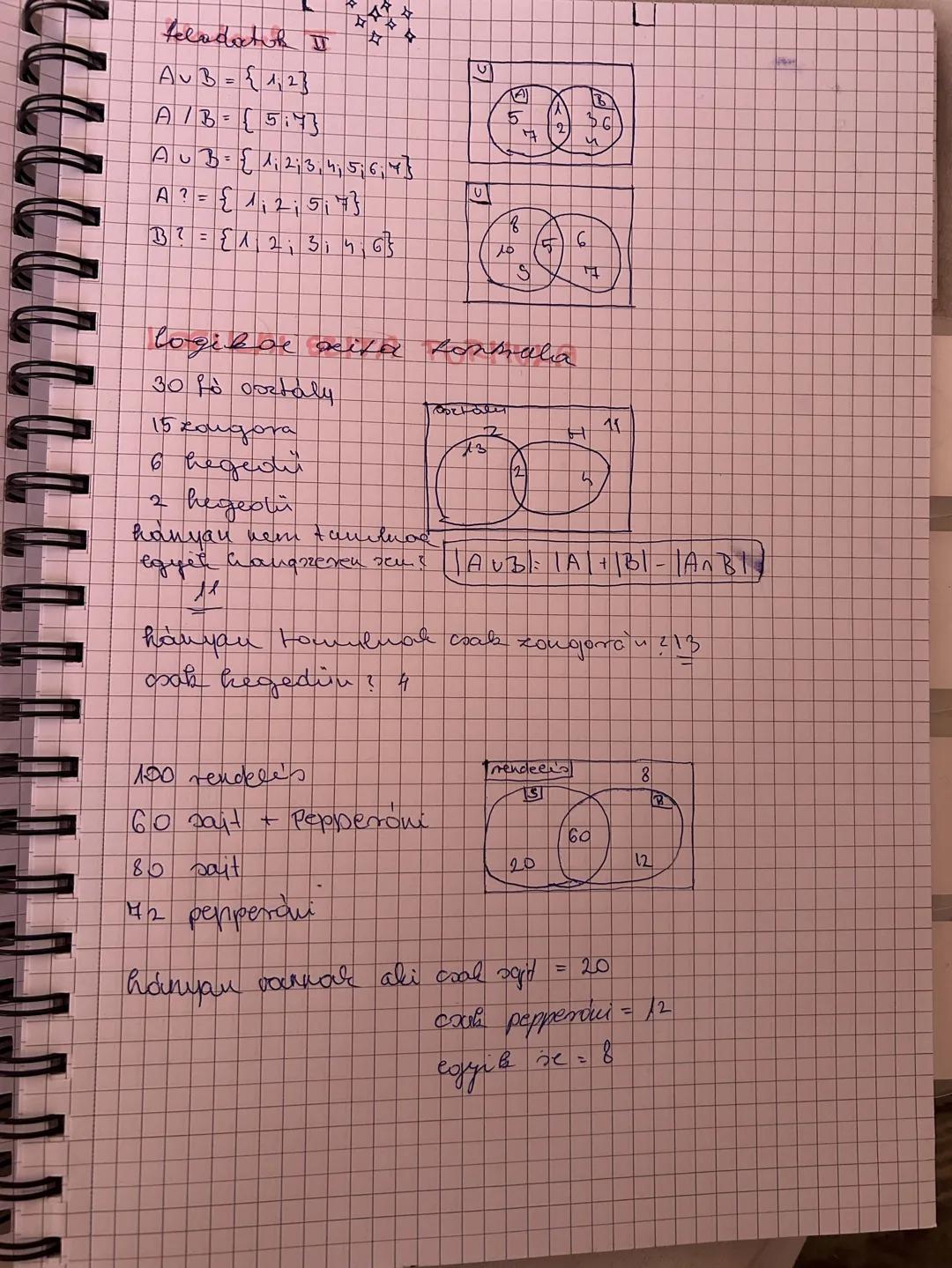 Halmazok, gyakorló feladatok