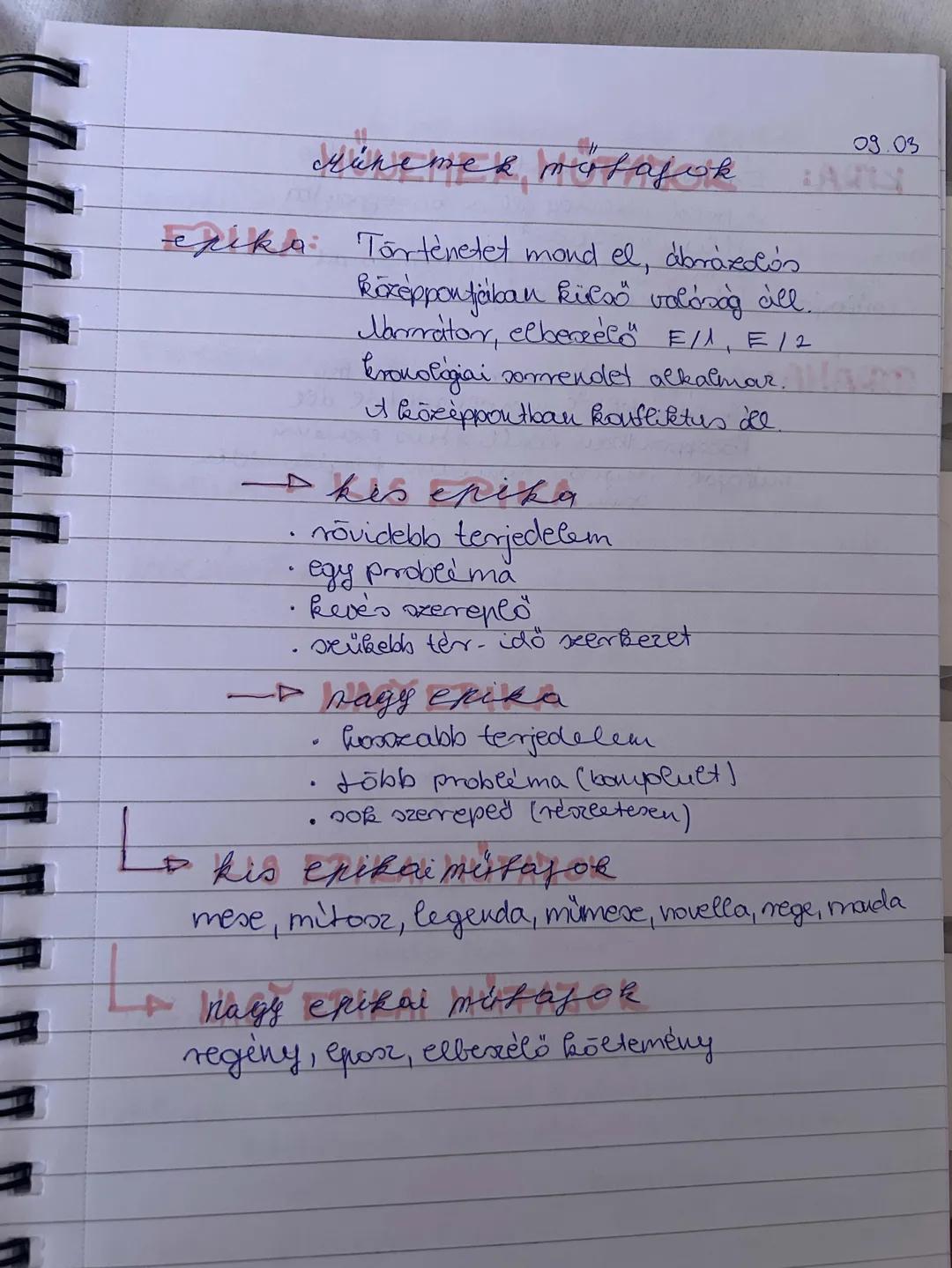 Irodalmi műnemek műfajok