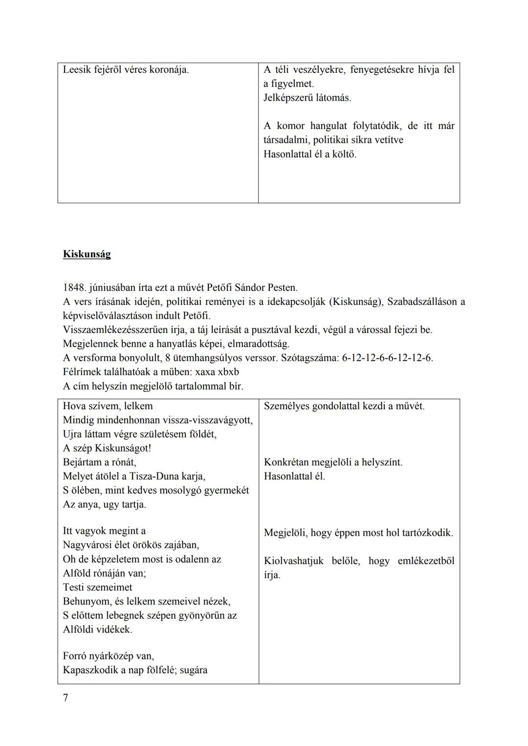 6. tétel: Petőfi tájlírája
I. témakör: Művek a magyar irodalomból I. Kötelező szerzők
Tétel: Petőfi Sándor tájköltészetének újszerűsége
„Köl