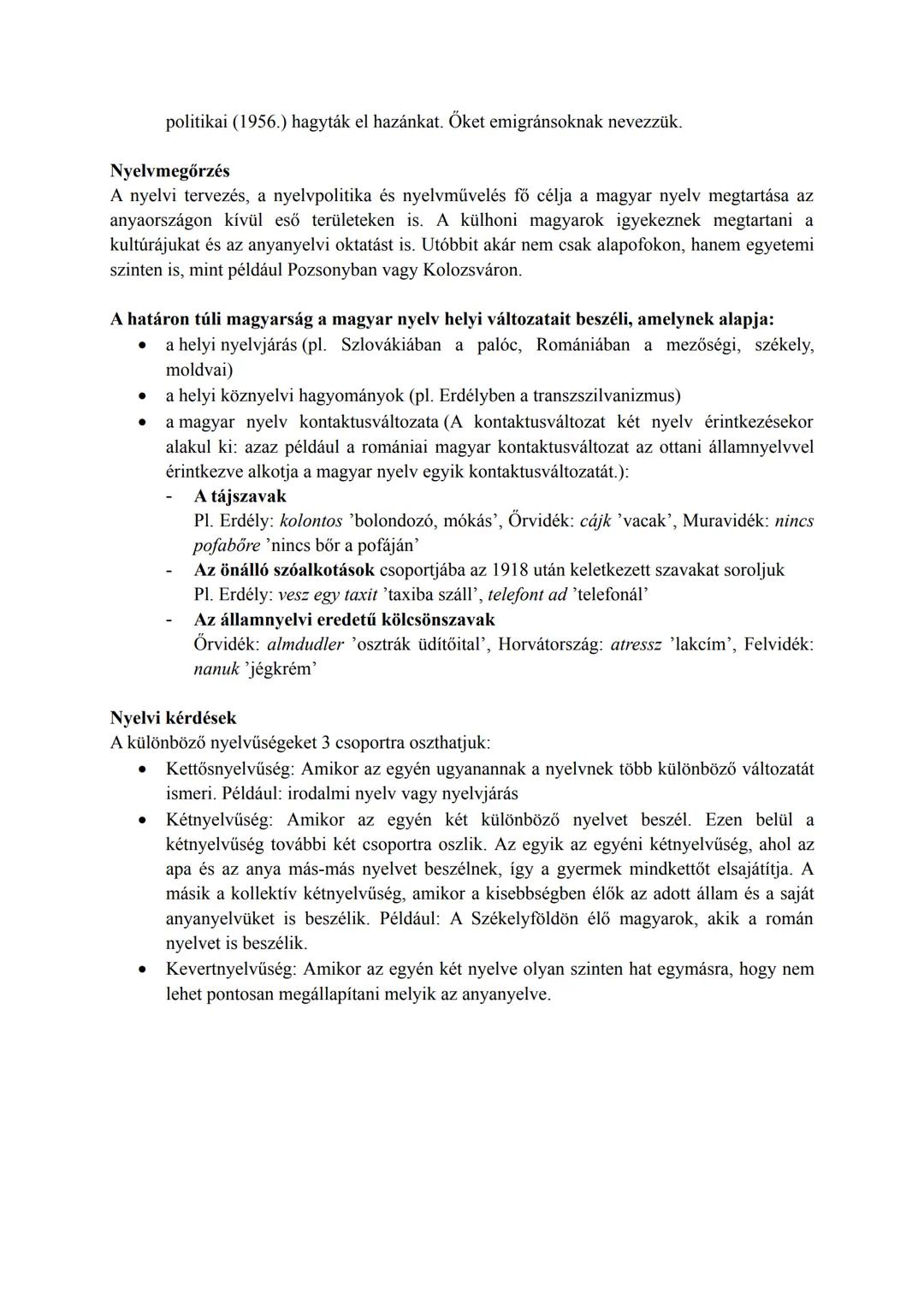 ## III. Témakör: Ember és nyelvhasználat
## 9. Tétel: Nyelvünk helyzete a Kárpát-medencében
### Feladat:
A magyar nyelvjárásterület létezé
