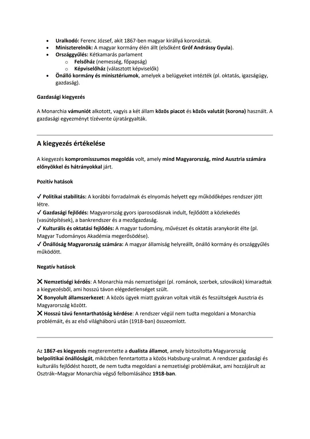 Kiegyezéshez vezető út
Dualizmus kora
A kiegyezés egy hosszú folyamat eredménye volt, amelyben a következő főbb állomások játszottak
szerepe