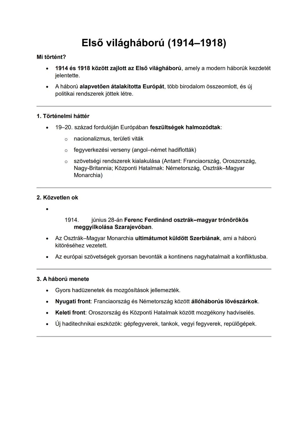 Első világháború