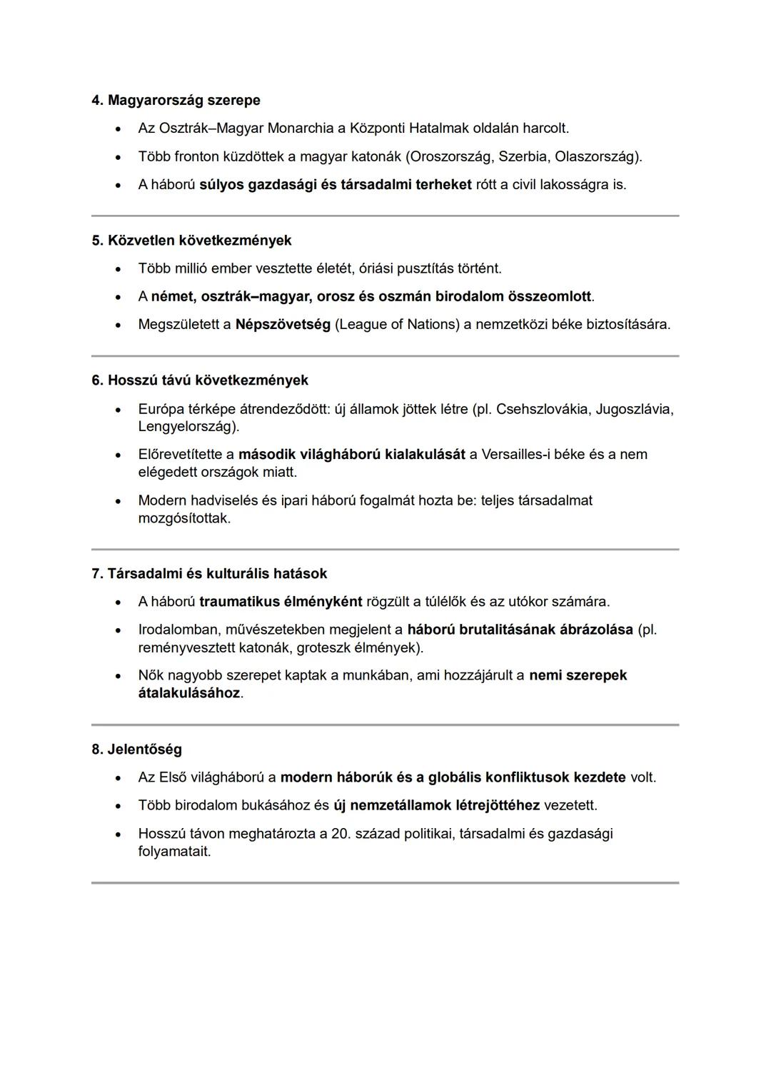 Mi történt?
Első világháború (1914-1918)
* 1914 és 1918 között zajlott az Első világháború, amely a modern háborúk kezdetét jelentette.
* A