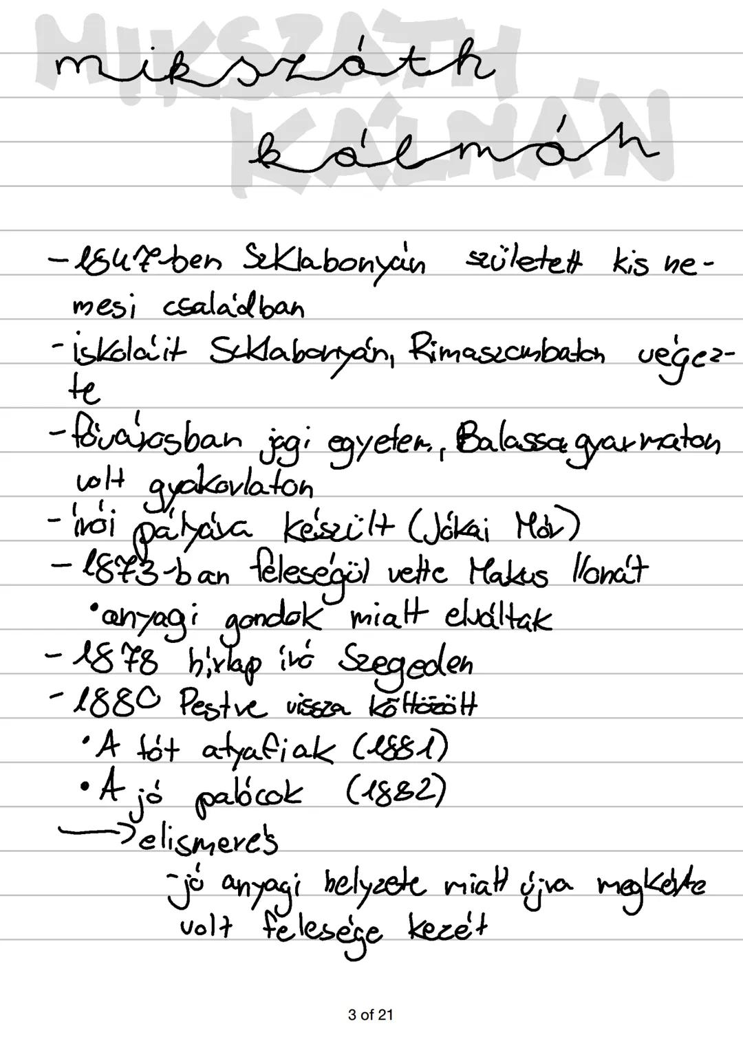 Mikszáth Kálmán élete