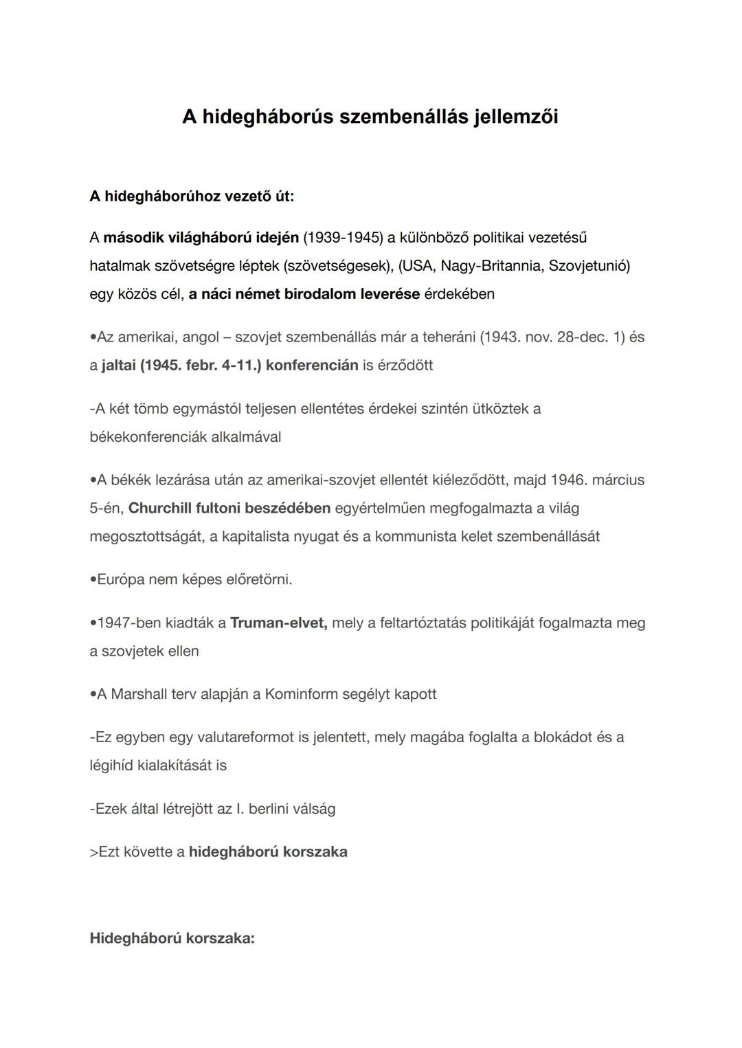 Hidegháború tétel