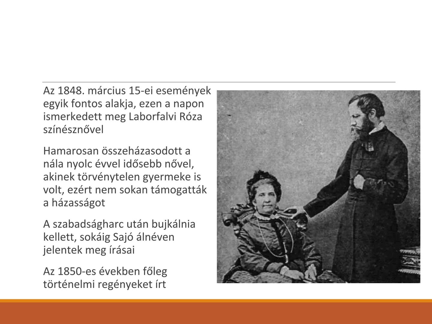 Jókai Mór: Az arany ember Jókai Mór életrajza
Komáromban született, 1825.
február 18-án kisbirtokos,
református nemesi családba,
édesapja Jó