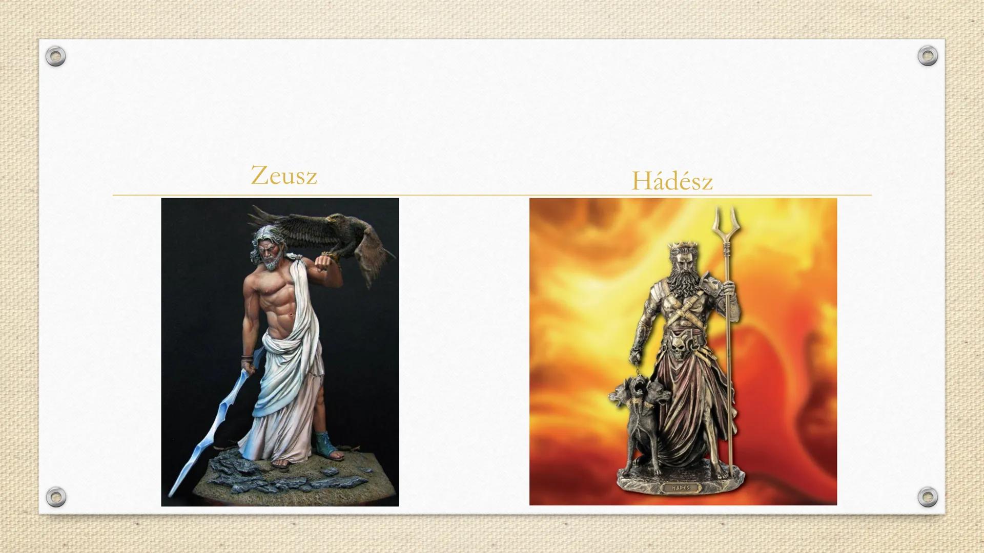 A görög mitológia
Múzák és istenek A mítoszok
• Görög müthosz szóból
• Magyarázzák a világ keletkezését, egy nép, jelenség eredetét
eredetm