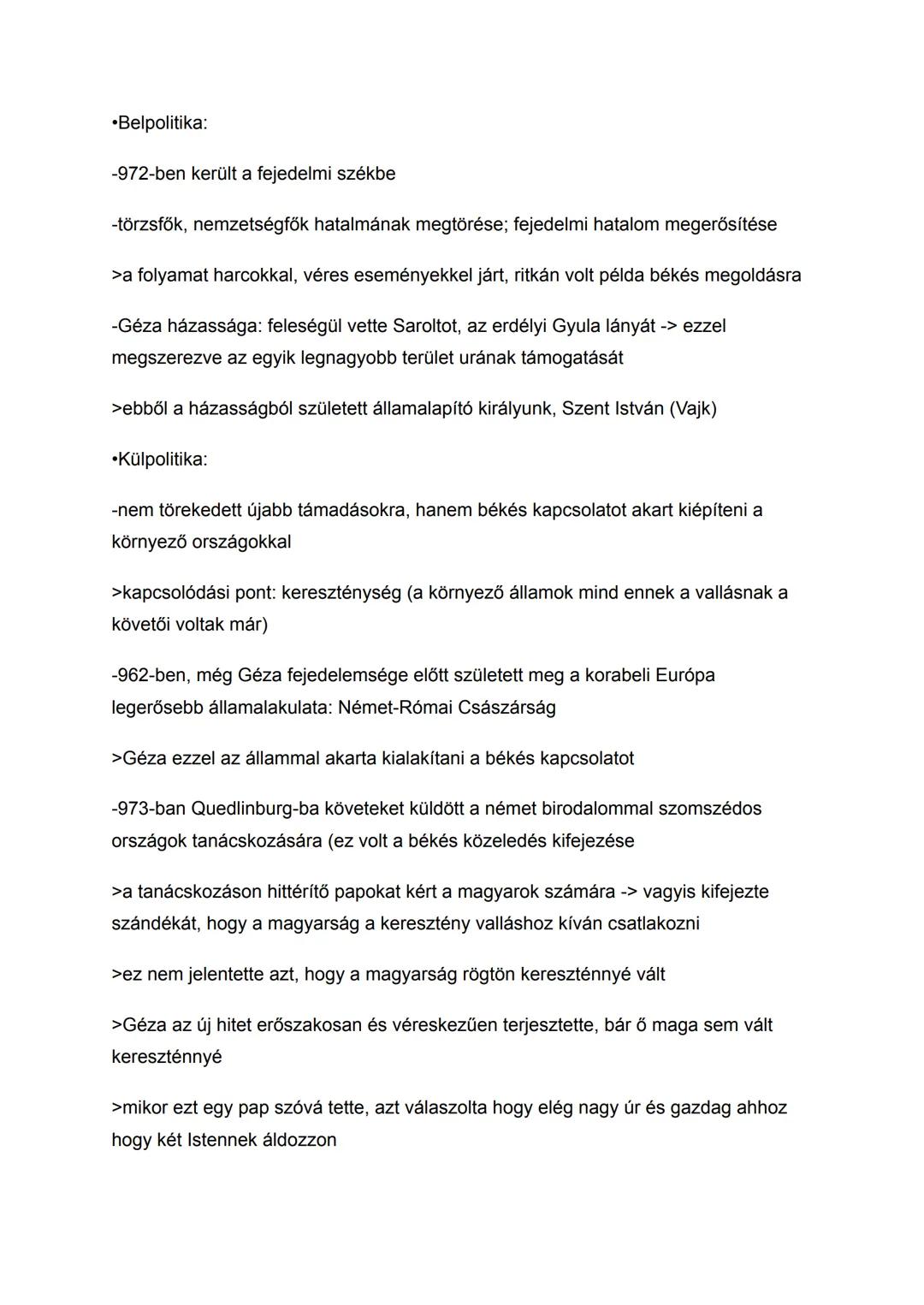 Géza fejedelemsége és I. (Szent) István államszervező
tevékenysége
Az államalapítás előzményei - honfoglalás és kalandozások:
•honfoglalás: