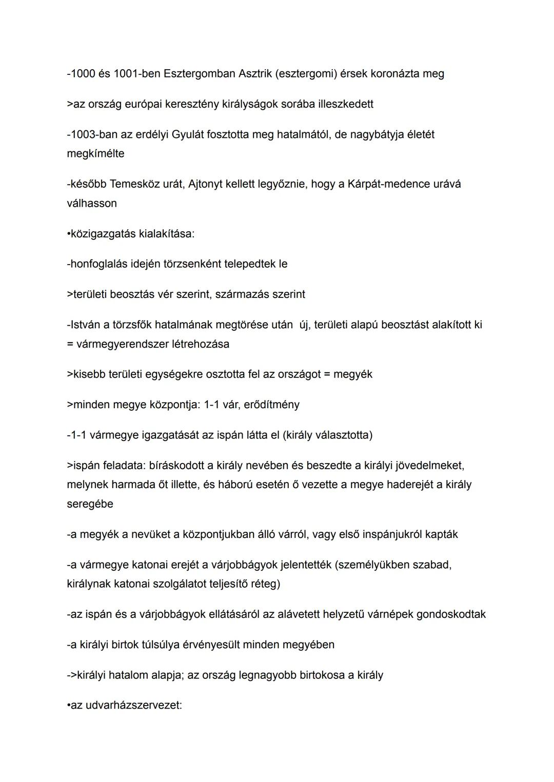 Géza fejedelemsége és I. (Szent) István államszervező
tevékenysége
Az államalapítás előzményei - honfoglalás és kalandozások:
•honfoglalás: