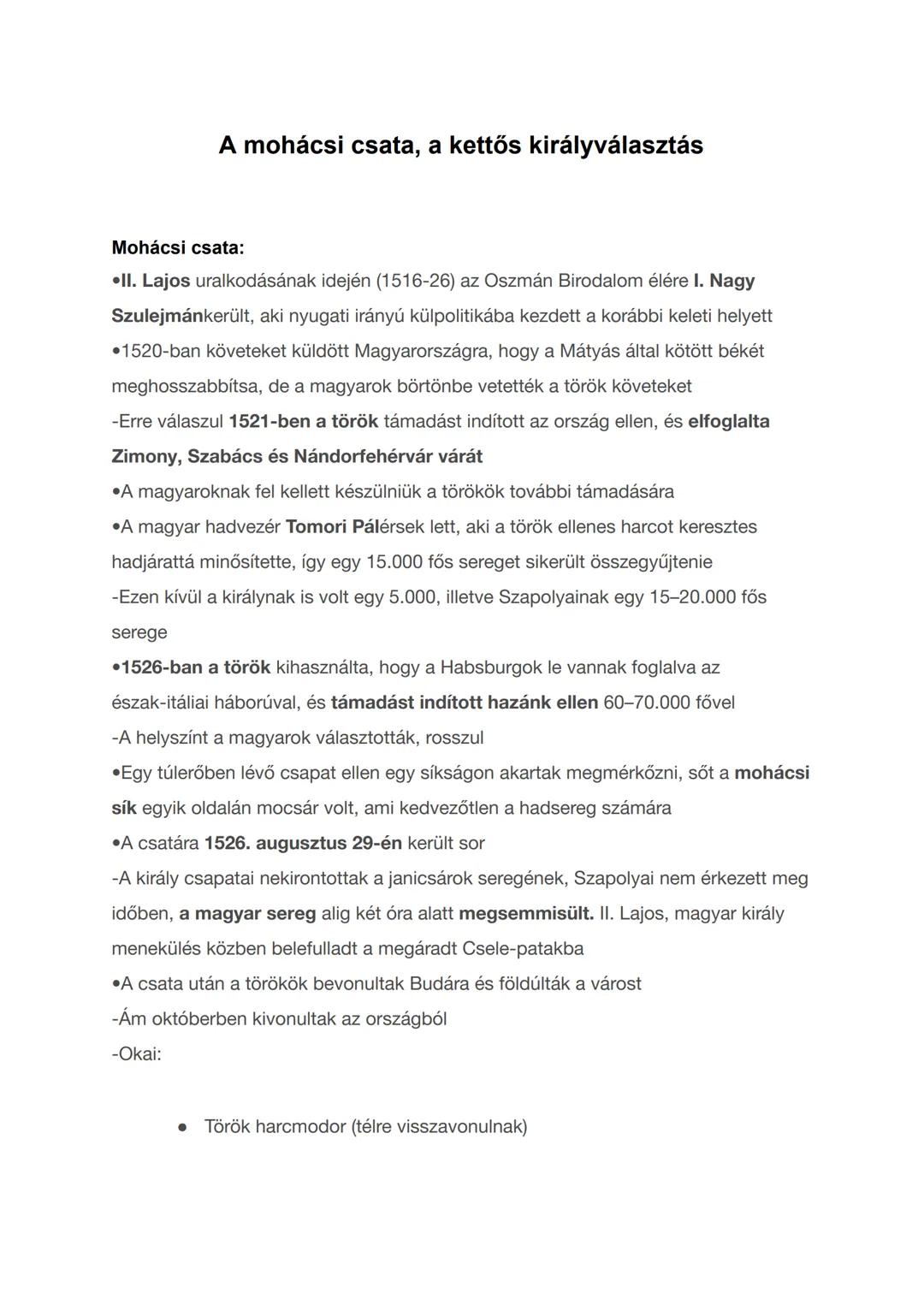 mohácsi csata, kettős királyválasztás