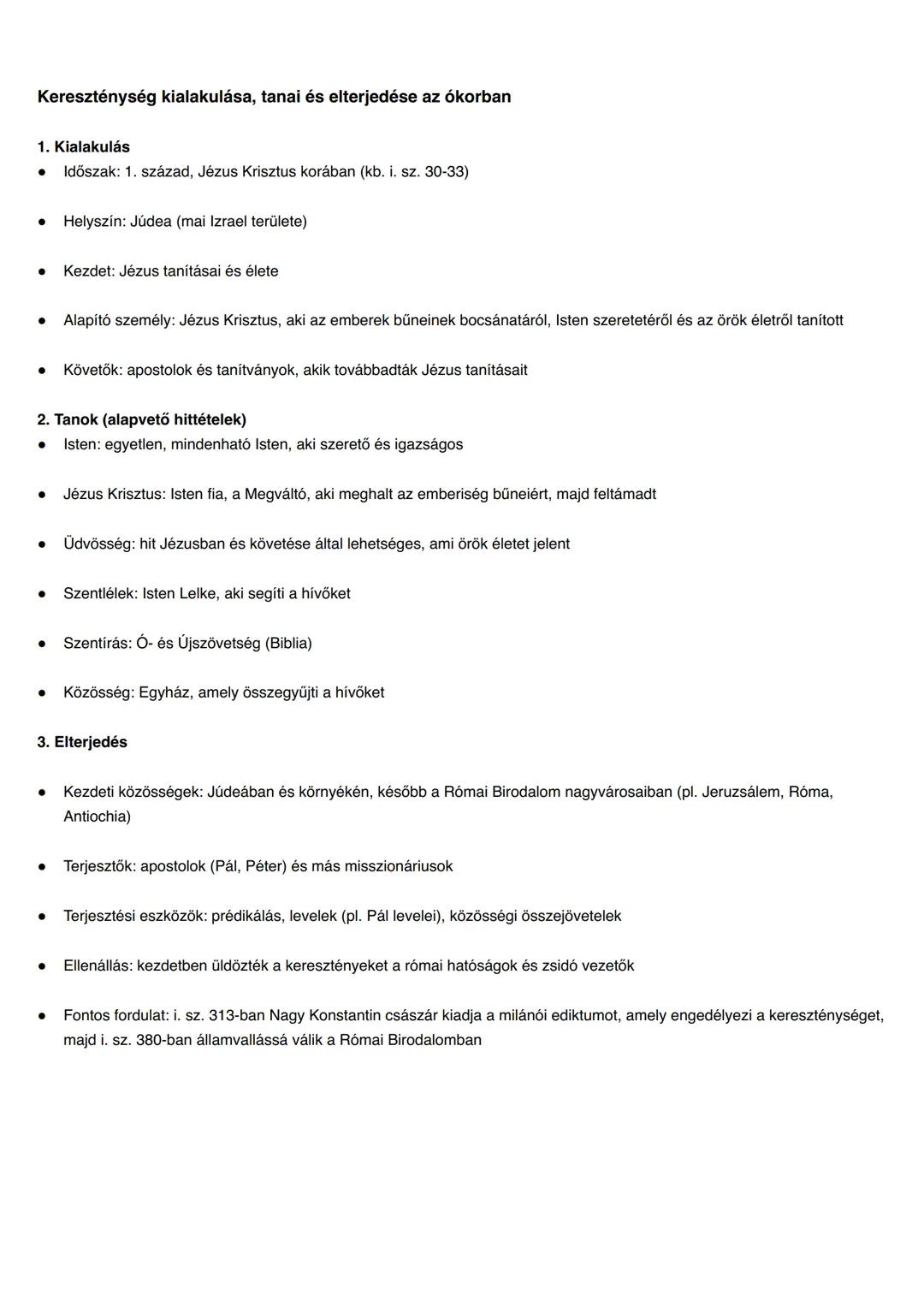 kereszténység kialakulása