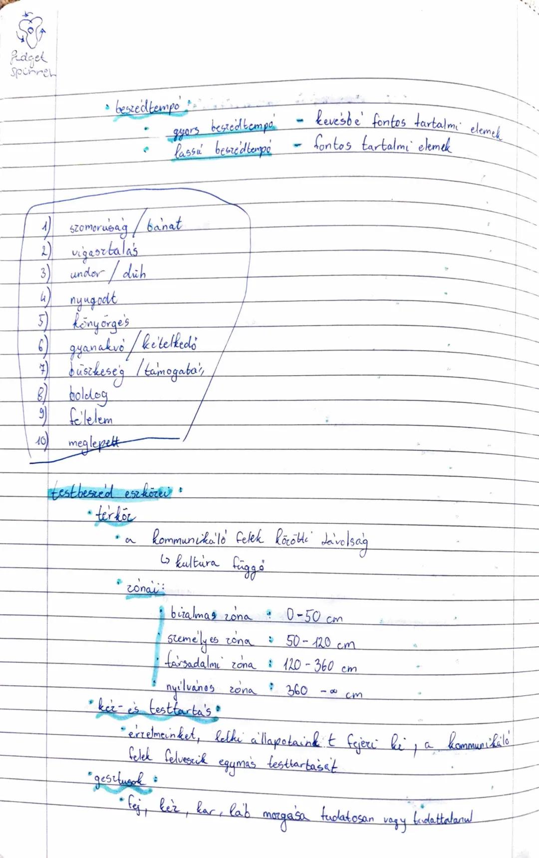 ## A nonverbalis kommunikáció
jellemzői:
- a beszédet a nyelvi kommunikáció kíséri
- írásbeli formája is létezik
- a verbális és a nonverba