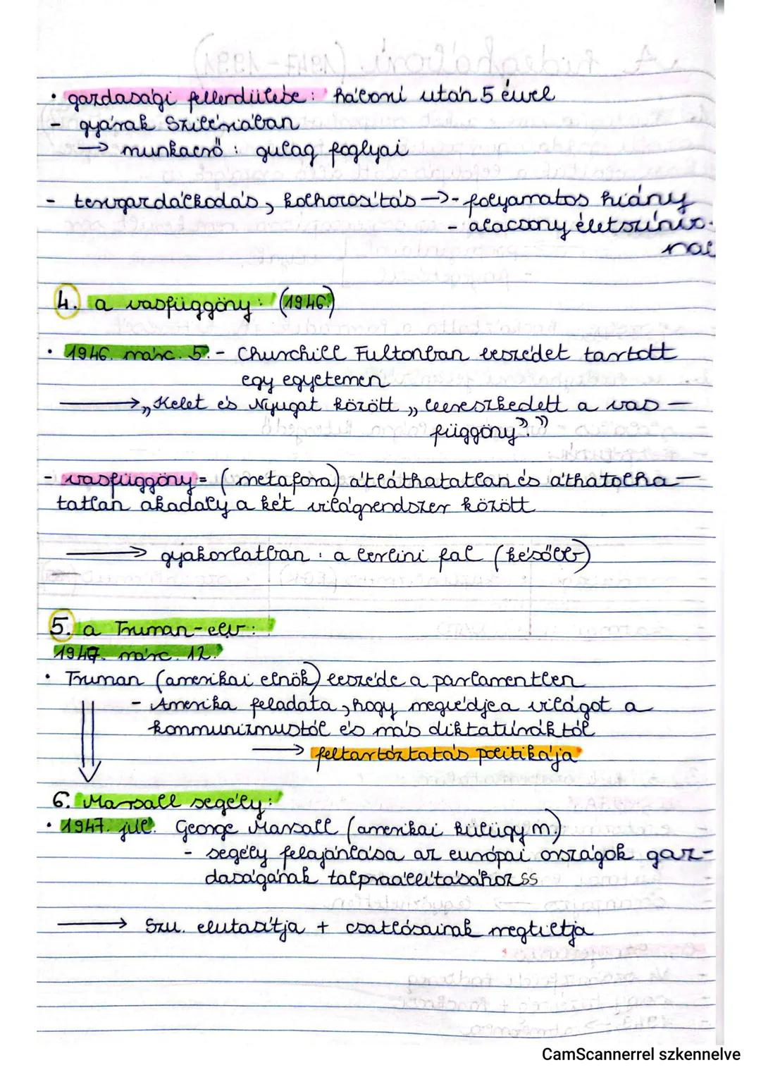 A második vh. következményei
1. az ENSZ megalakulása:
• ENSZ = Egyesült Nemzetek Szervezete
(UNO= United Nations Organization)
•alapítása: 1