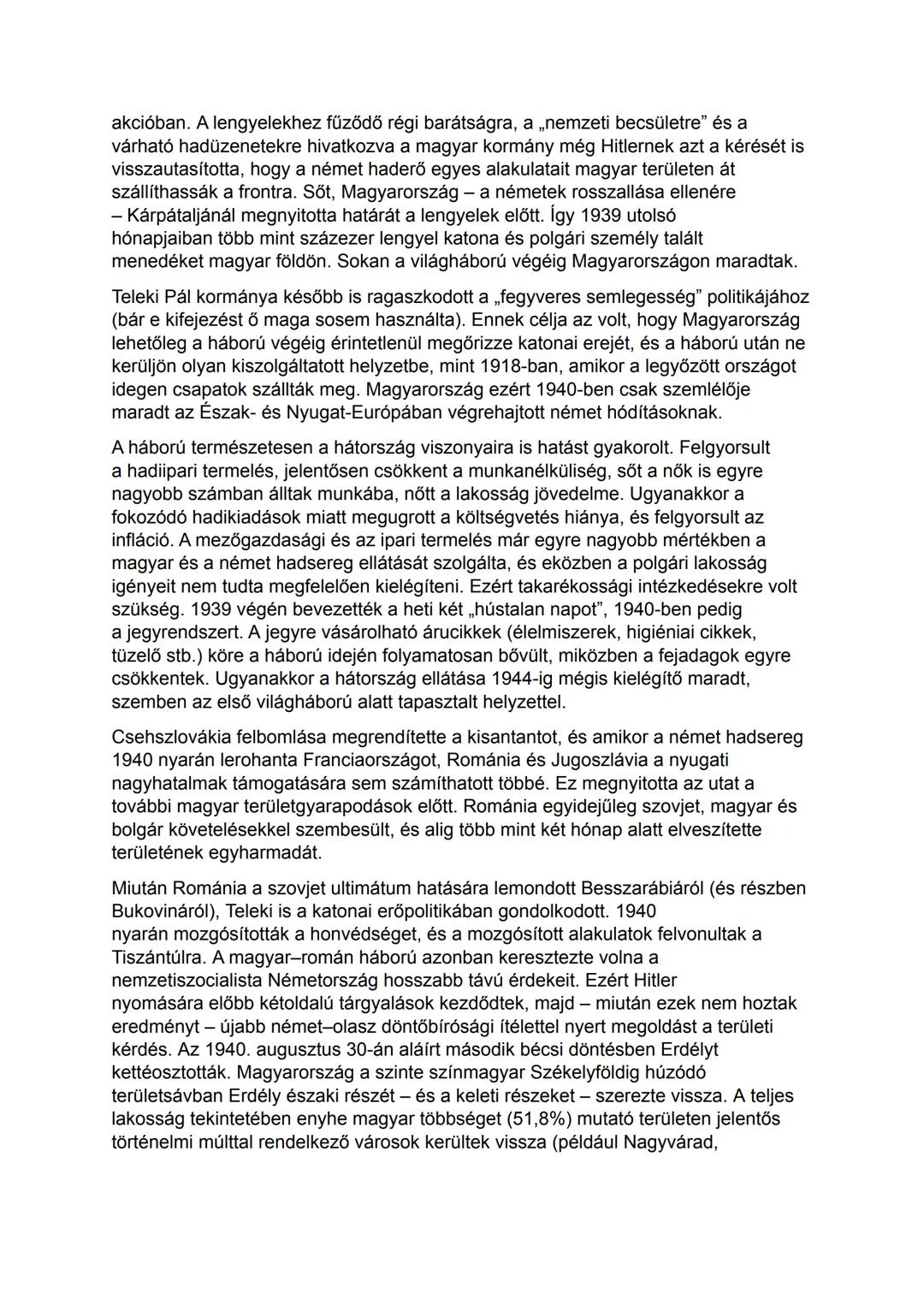 ## Magyarország a második világháborúban - 1930-1941
Trianon után a magyar külpolitika célja a revízió volt, tehát az elcsatolt területek
v