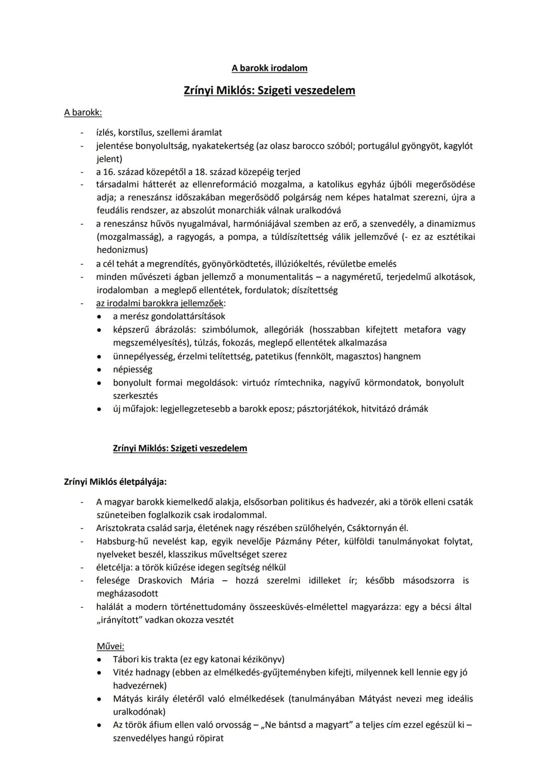 ## A barokk:
## A barokk irodalom
## Zrínyi Miklós: Szigeti veszedelem
- ízlés, korstílus, szellemi áramlat
- jelentése bonyolultság, nya
