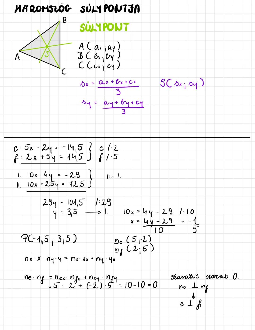 KOORDINA'TAGEOMETRIA
Y
PC(Px, Py)
VEKTOROK
AY
P
Py
3
Px
X
2
2
(2;2)
VEKTOR HOSSZA $|\vec{v}| = \sqrt{v_x^2 + v_y^2}$
$|\vec{v}|^2 = 2^2 + 2
