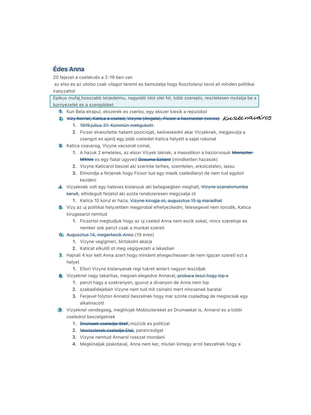 Édes Anna irodalmi tétel