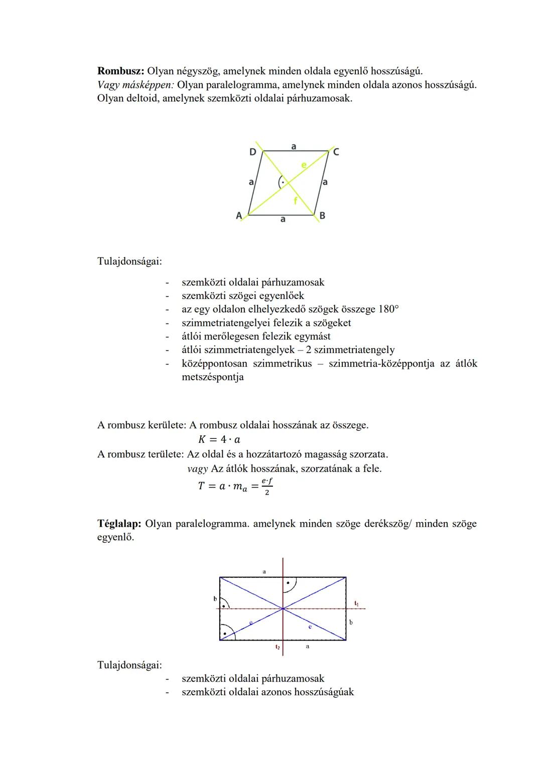1. Sokszögek, síkidomok
▼
Kör
Geometria összefoglaló
(1. rész)
Oldal: Két szomszédos csúcsot összekötő szakasz.
Átló: Két nem szomszédos csú