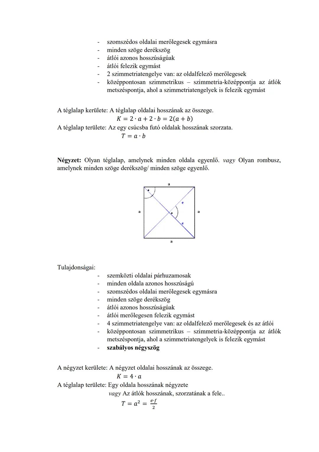 1. Sokszögek, síkidomok
▼
Kör
Geometria összefoglaló
(1. rész)
Oldal: Két szomszédos csúcsot összekötő szakasz.
Átló: Két nem szomszédos csú