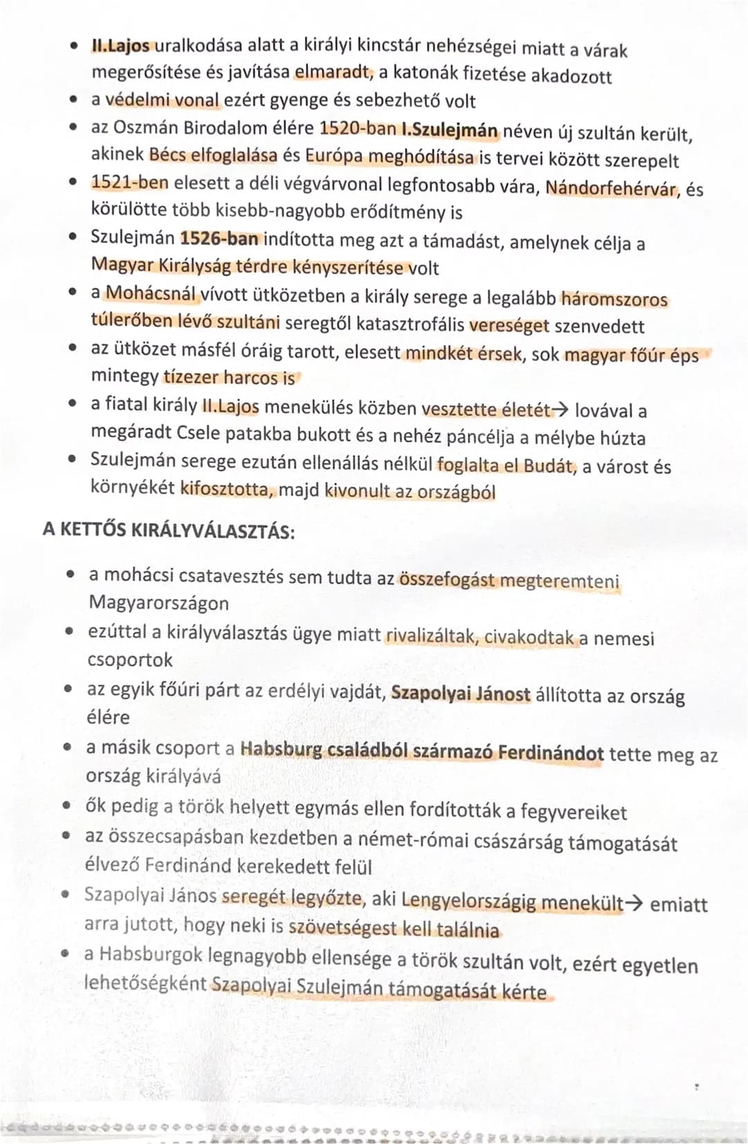 # Nemzetközi konfliktusok és együttműködés
10.A mohácsi csata és közvetlen előzményei, a kettős királyválasztás.
Az ország három részre sza