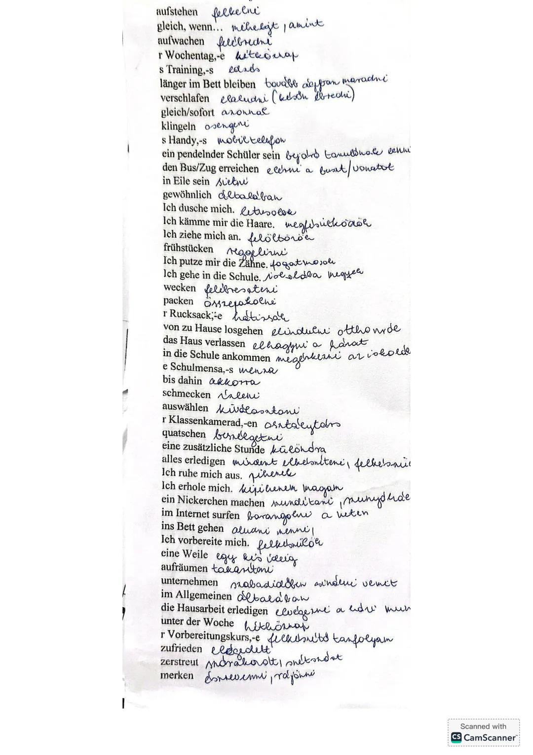 aufstehen felkelni
gleich, wenn... meheligt, amint
aufwachen felébredné
r Wochentag,-e hi'te orap
s Training,-s eands
länger im Bett bleiben