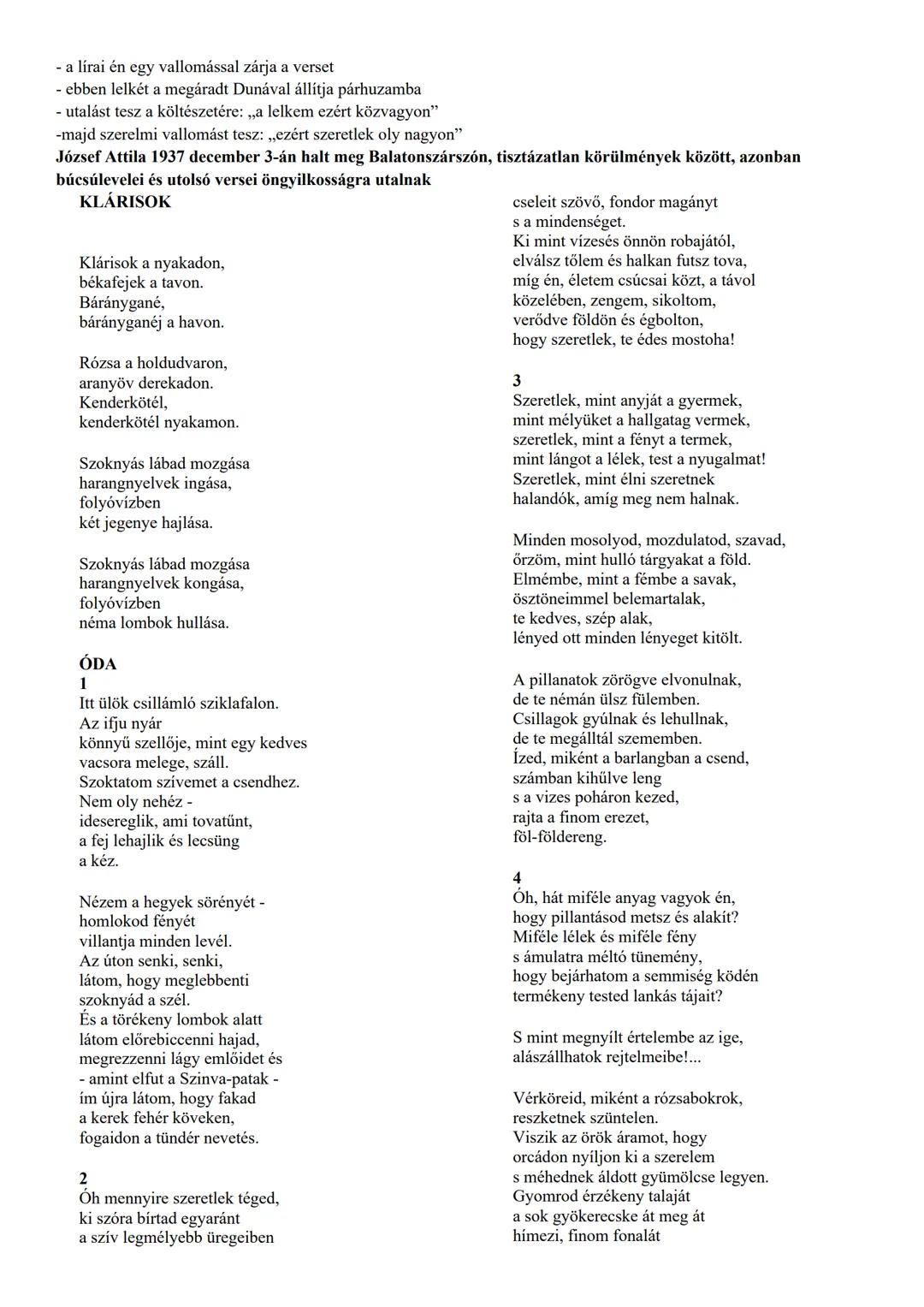06. József Attila szerelmi költészete
I. József Attila
- a XX. századi magyar líra szintézisét alkotta meg
-egyesítette a különböző irányzat