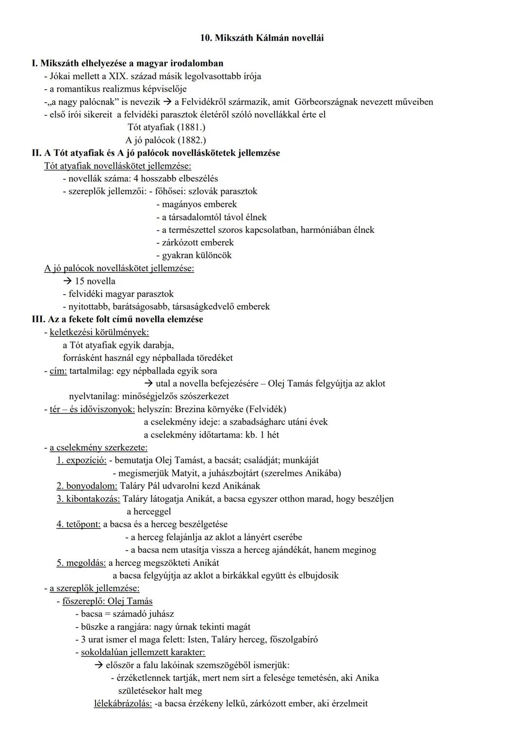 10. Mikszáth Kálmán novellái
I. Mikszáth elhelyezése a magyar irodalomban
- Jókai mellett a XIX. század másik legolvasottabb írója
- a roman
