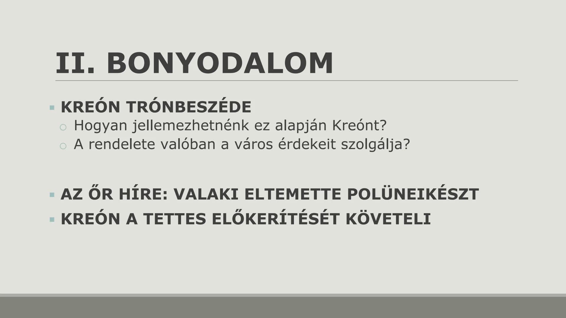 SZOPHOKLÉSZ:
ANTIGONÉ ## SZOPHOKLÉSZ ÉLETE
- KR. E. 496-406 KÖZÖTT ÉLT
- A LEGNAGYOBB TRAGÉDIAÍRÓ
- 120 DARABOT ÍRT
- 24 GYŐZELMET ÉRT EL
-