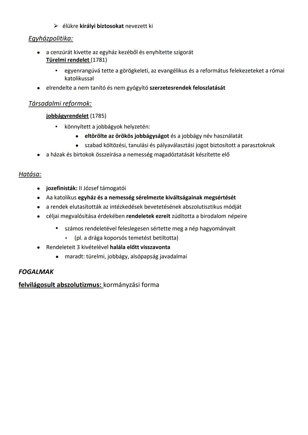A KORA ÚJKOR
3.6. - A FELVILÁGOSODÁS - Mária Teréziát és II. József reformjai
A FELVILÁGOSULT ABSZOLUTIZMUS
• a 18. sz.-án a Habsburg dinasz