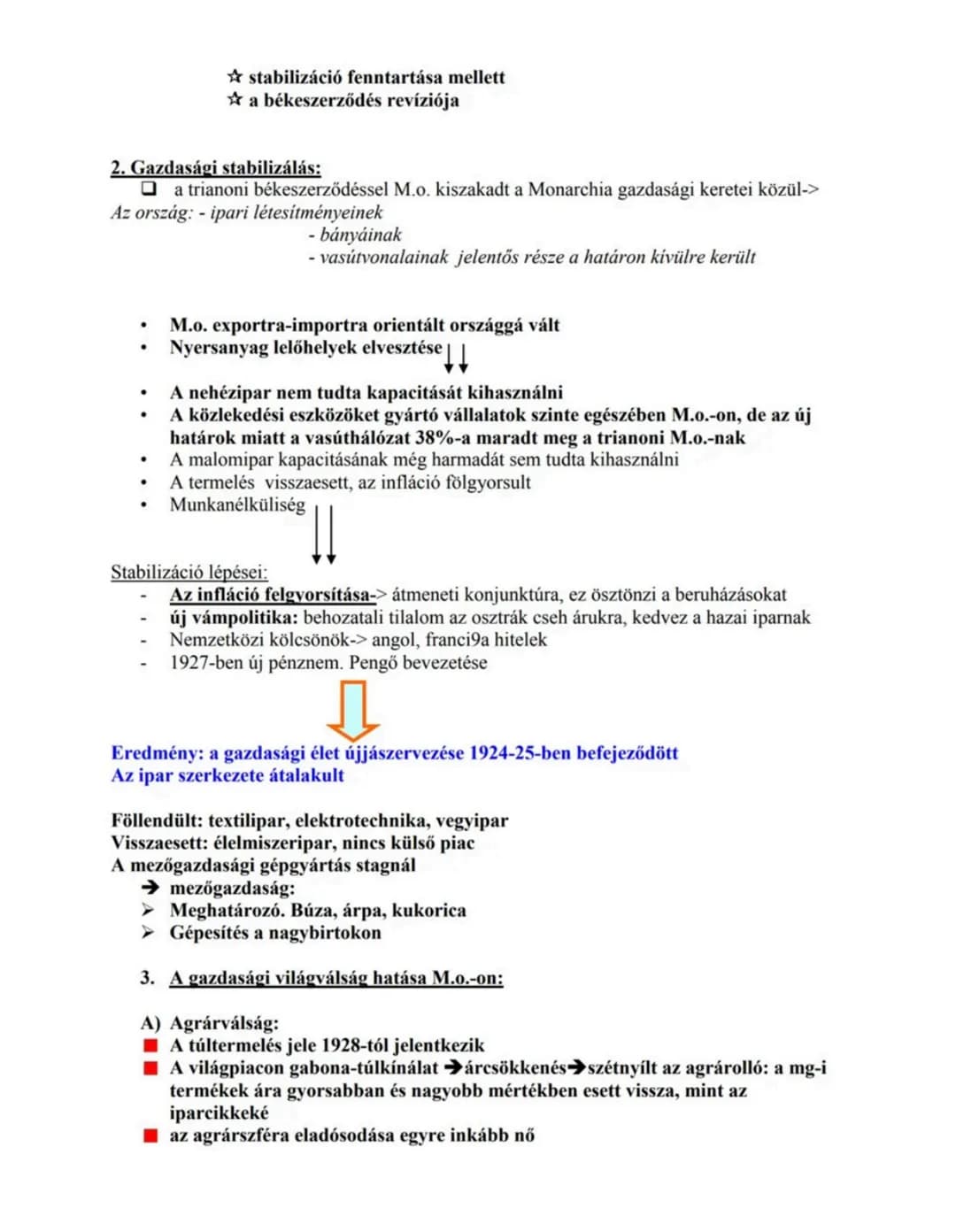 I.
A Horthy-korszak
Az ellenforradalom és a trianoni béke
1. Az ellenforradalom:
➤ A Tanácsktg. Bukása után 3 tényező határozta meg M.o. él