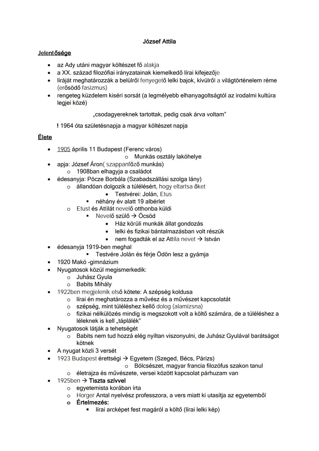 ## Jelentősége
## József Attila
* az Ady utáni magyar költészet fő alakja
* a XX. század filozófiai irányzatainak kiemelkedő lírai kifejezőj