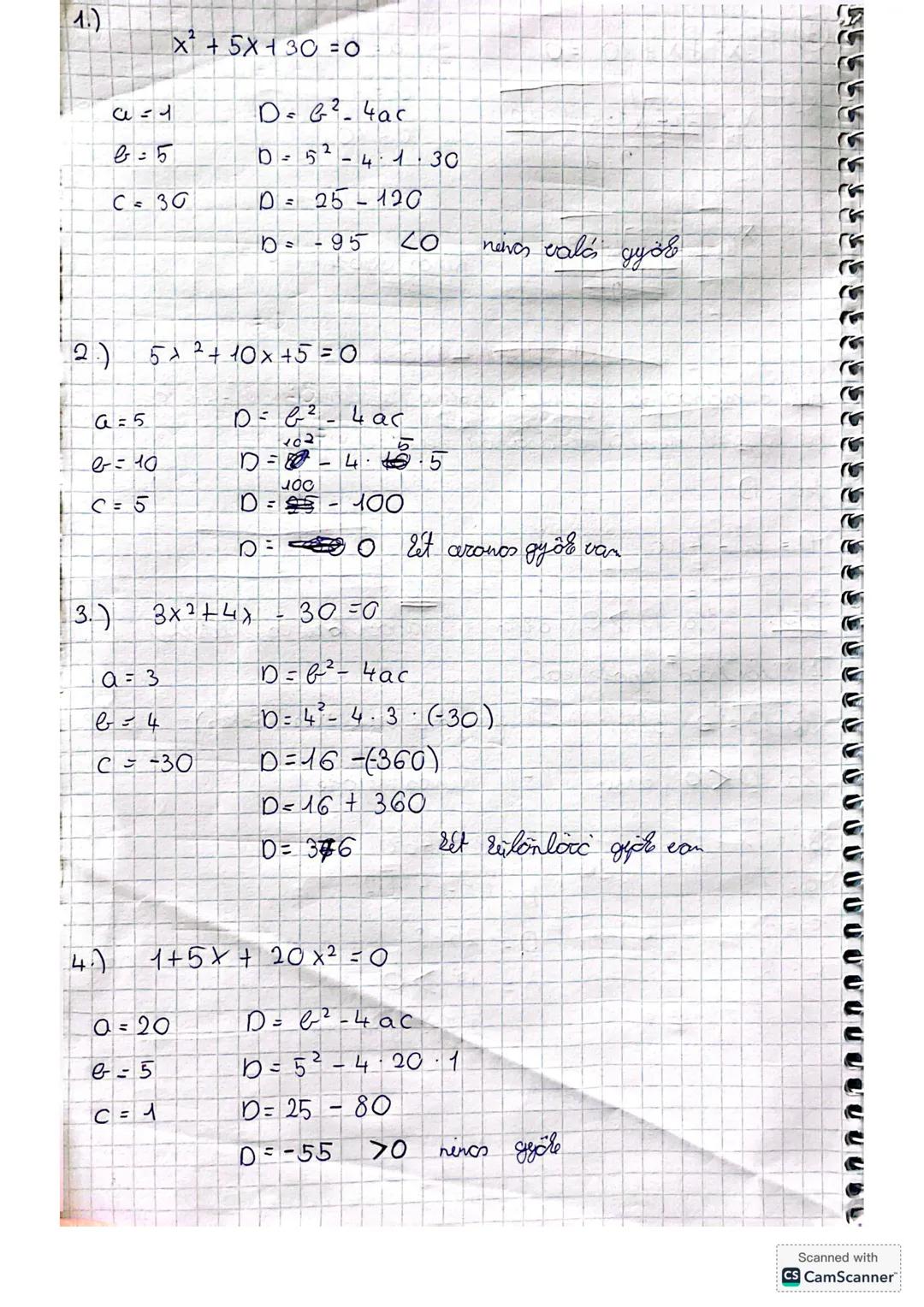 # def.
Másodfokú egyenlet
megoldása
Az a \cdot x^2 + bx + c = 0 alakuán felírható egyenletet másod-
fokú egyenletnél nevezik ahol az x az i