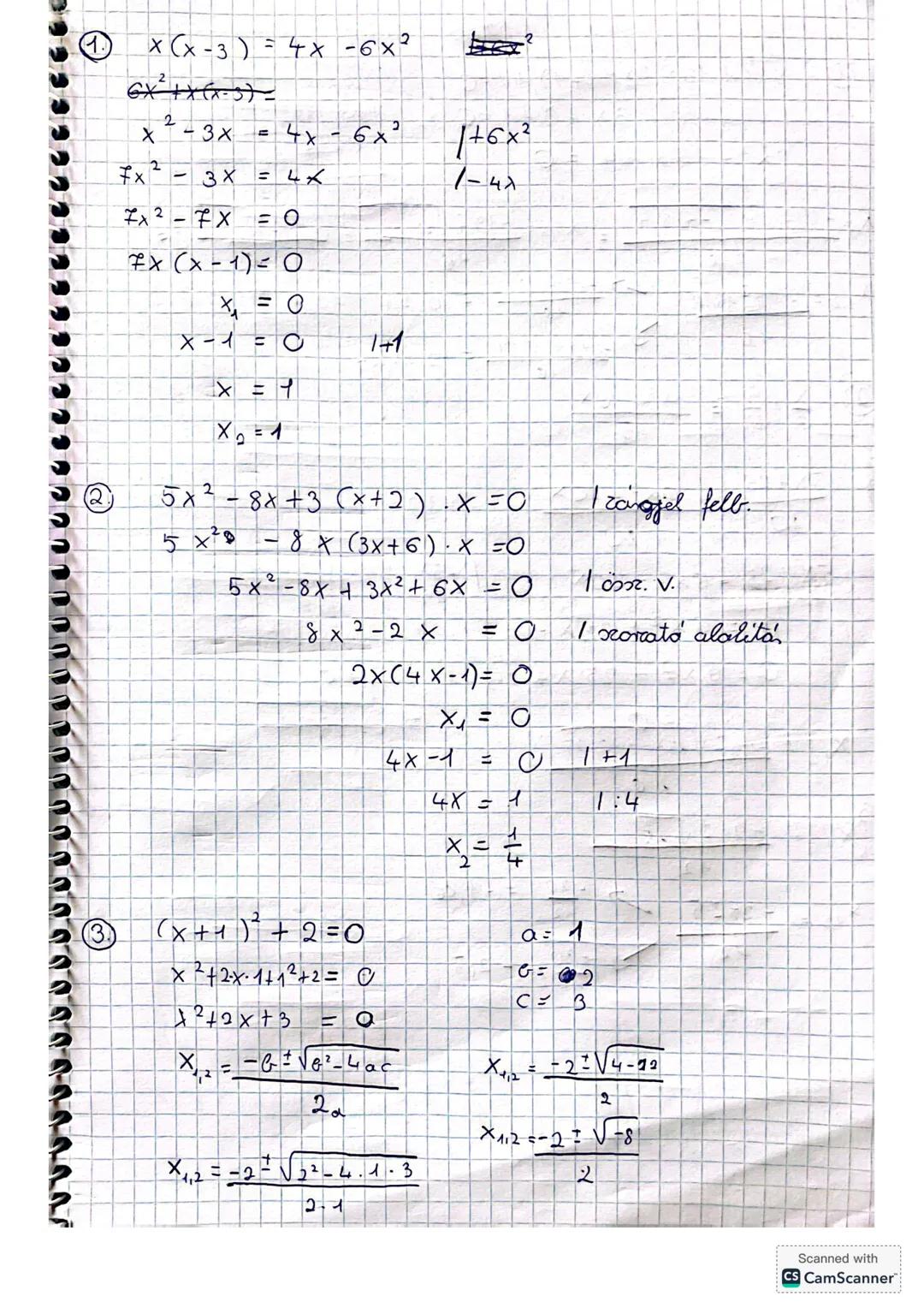 # def.
Másodfokú egyenlet
megoldása
Az a \cdot x^2 + bx + c = 0 alakuán felírható egyenletet másod-
fokú egyenletnél nevezik ahol az x az i