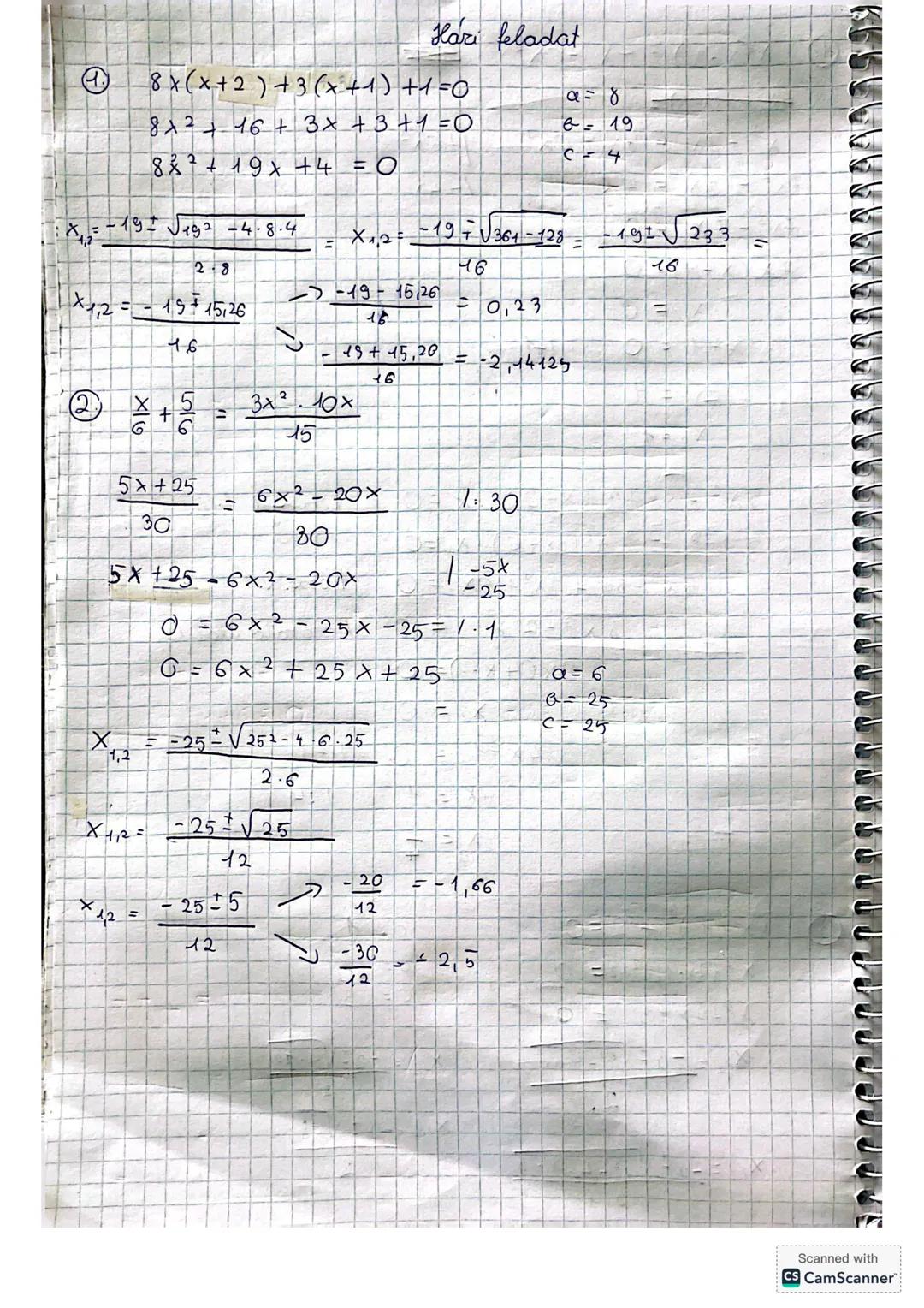 # def.
Másodfokú egyenlet
megoldása
Az a \cdot x^2 + bx + c = 0 alakuán felírható egyenletet másod-
fokú egyenletnél nevezik ahol az x az i