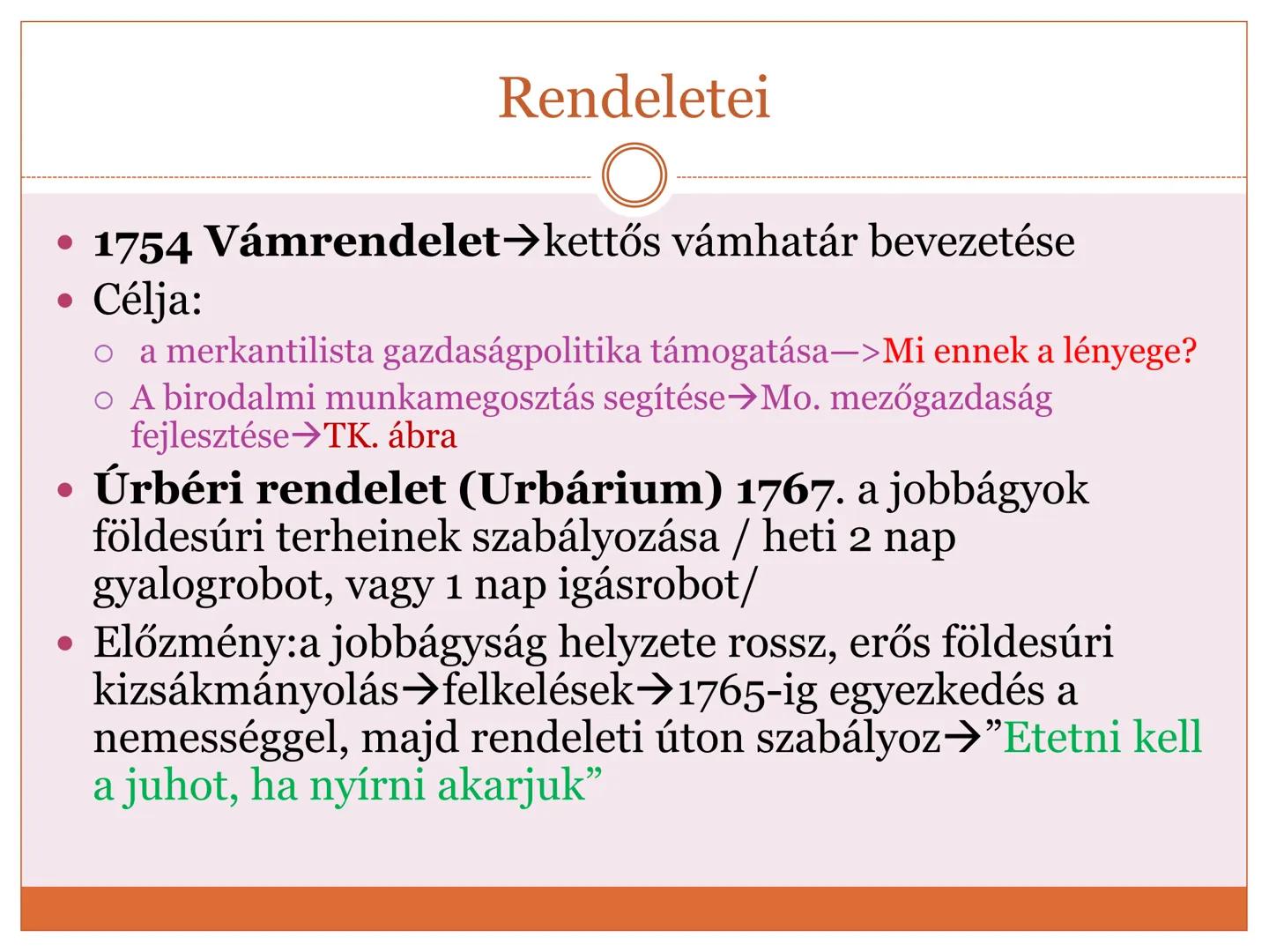 # Mária Terézia felvilágosult abszolutizmusa
1740-1780 Hatalomra jutása
• 1722/23-as országgyűlés
elfogadja a Pragmatica
Sanctio-t (biztosí