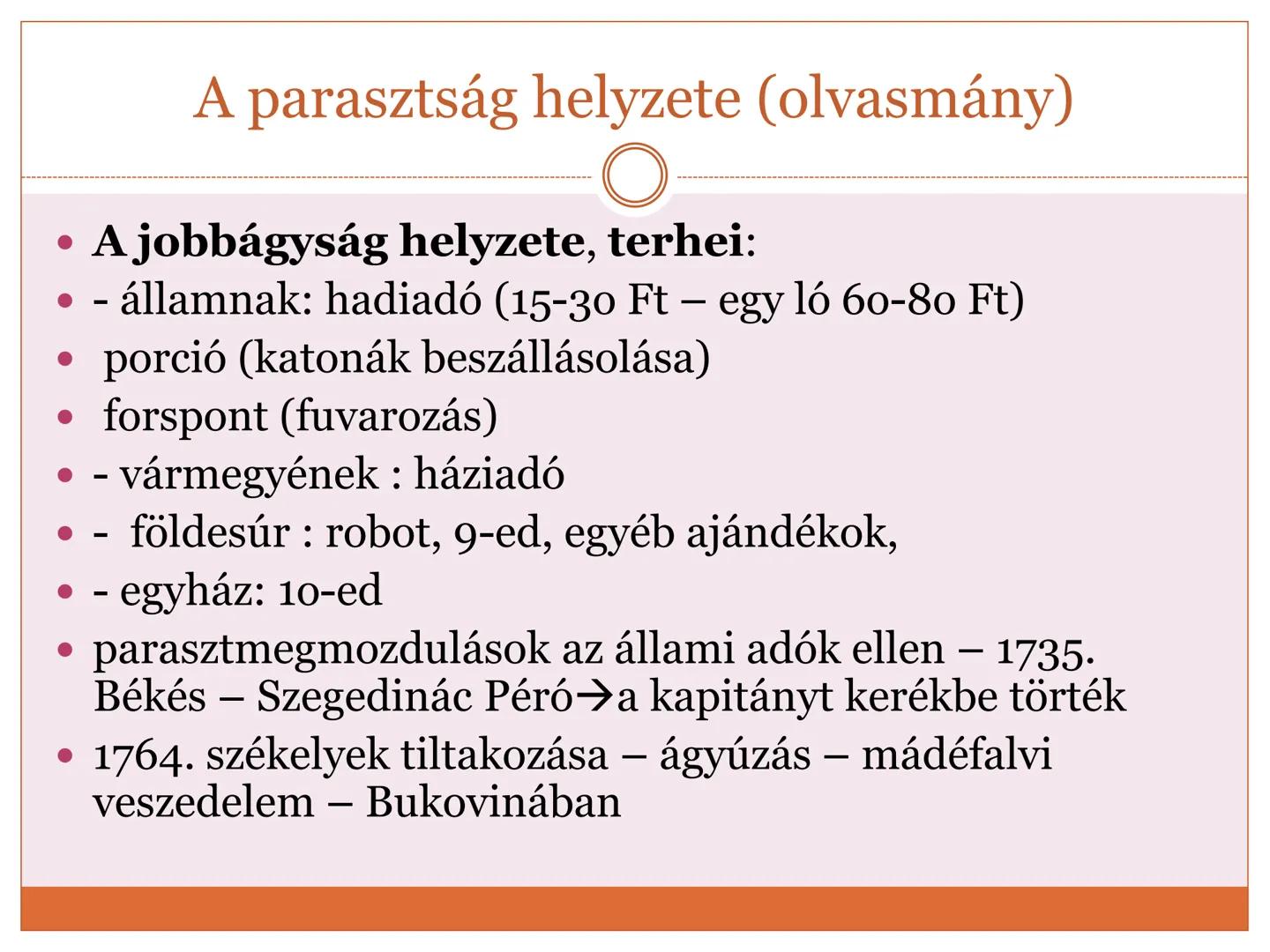 # Mária Terézia felvilágosult abszolutizmusa
1740-1780 Hatalomra jutása
• 1722/23-as országgyűlés
elfogadja a Pragmatica
Sanctio-t (biztosí