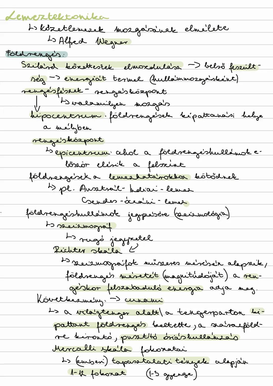 A Fold belső szerkezete
gömbhejas szerkezet: anyagok süniségük szerint
rétegekbe rendeződnek
-> belső gömbhejak
Föld magja felé haladva nö
n