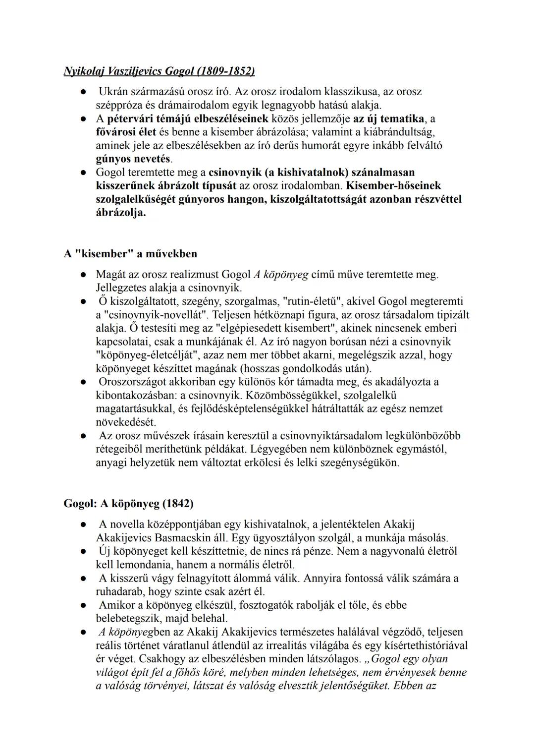 A csinovnyik ábrázolása az orosz irodalomban
Realizmus ábrázolási módszere
* A 19. század közepén kialakult művészeti, irodalmi irányzat.