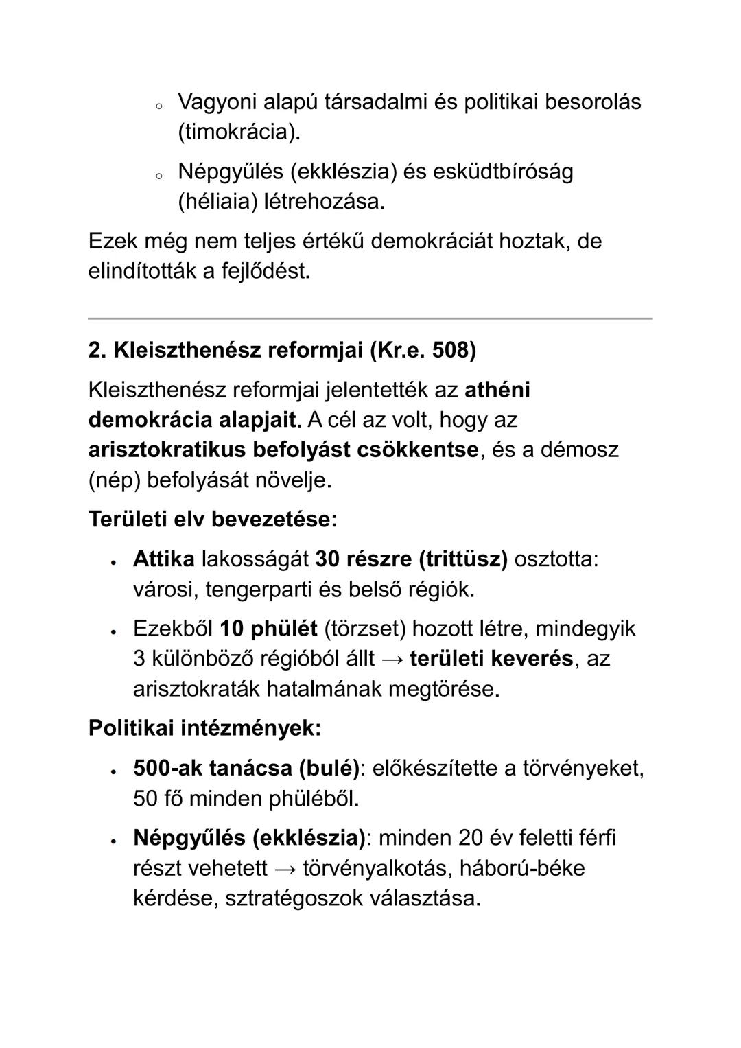 15. tétel
Az athéni demokrácia működése
Témakör: Politikai intézmények, eszmék, ideológiák
Tematika: Az ókor
1. A demokrácia kialakulásának