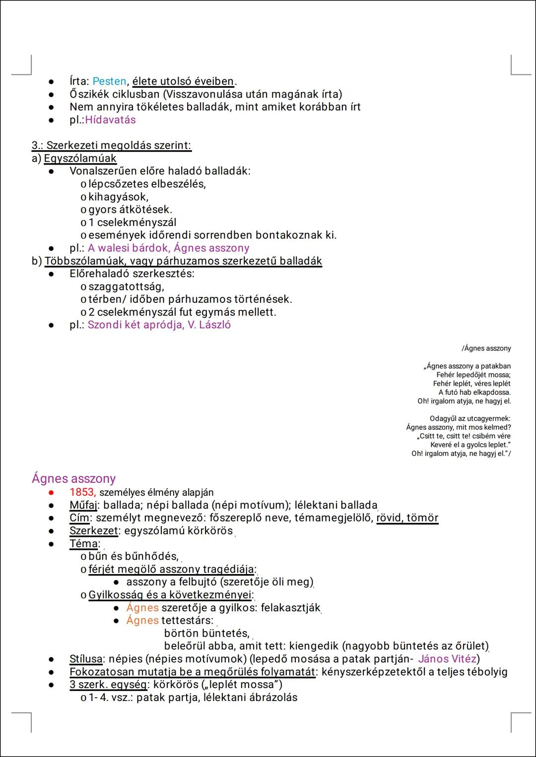 Dátum
Helyszín
Név
Foglalkozás
Műcímek
Fogalmak
Arany rövid életrajza:
Arany János balladaköltészete
* 1817.márc.2, Nagyszalonta
* Apja: föl