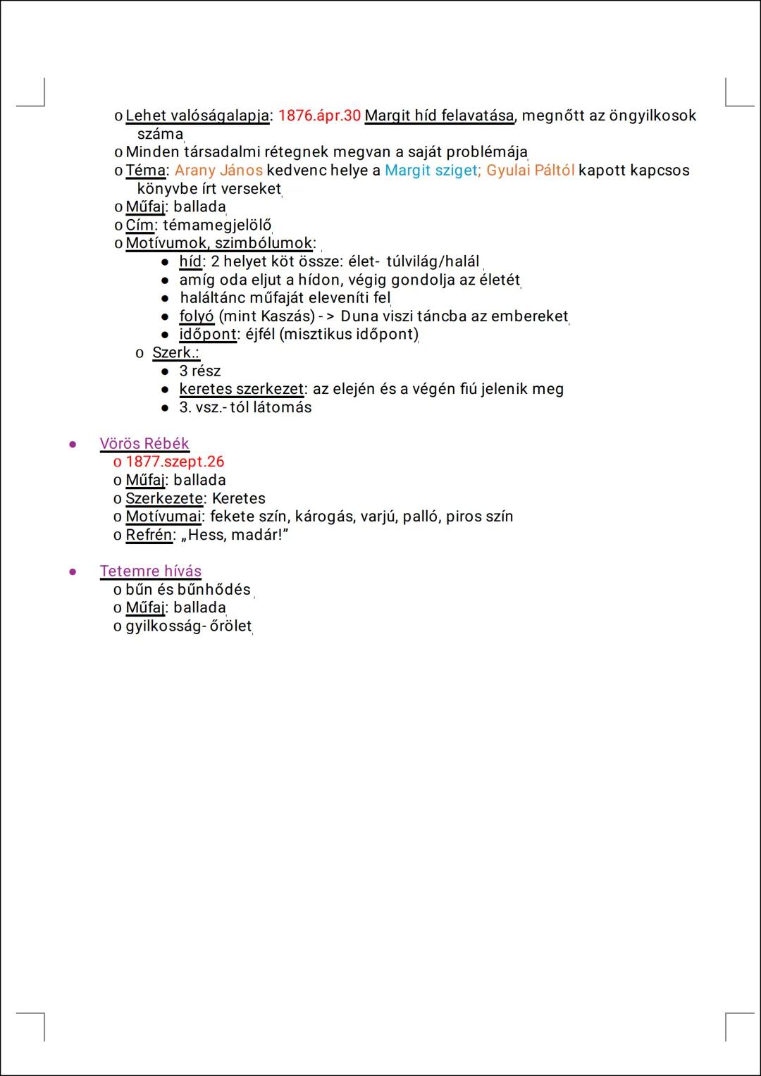Dátum
Helyszín
Név
Foglalkozás
Műcímek
Fogalmak
Arany rövid életrajza:
Arany János balladaköltészete
* 1817.márc.2, Nagyszalonta
* Apja: föl