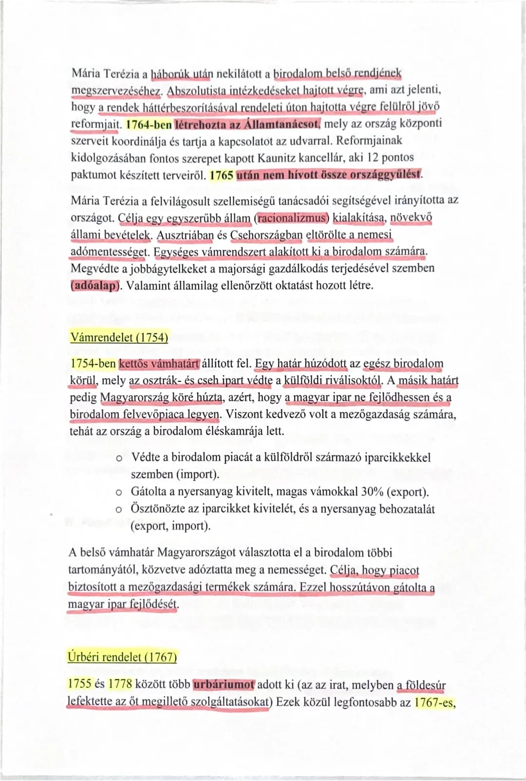 Mária Terézia és II. József reformjai
A szatmári béke után a Habsburg Birodalom helyzete ingatag volt. Elvesztették
a spanyol trónt (örökösö