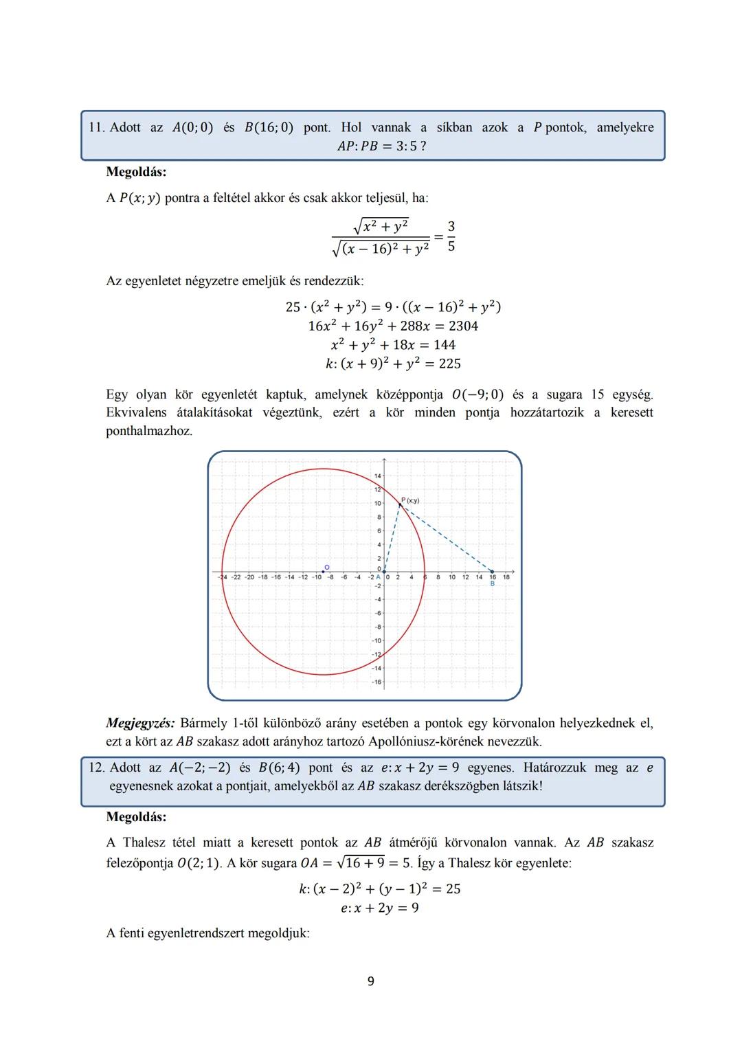 15. Koordinátageometria
I. Elméleti összefoglaló
Koordinátákkal adott vektorok
Ha a(a₁; a₂) és b(b₁; b₂) a sík két vektora, λ valós szám, ak