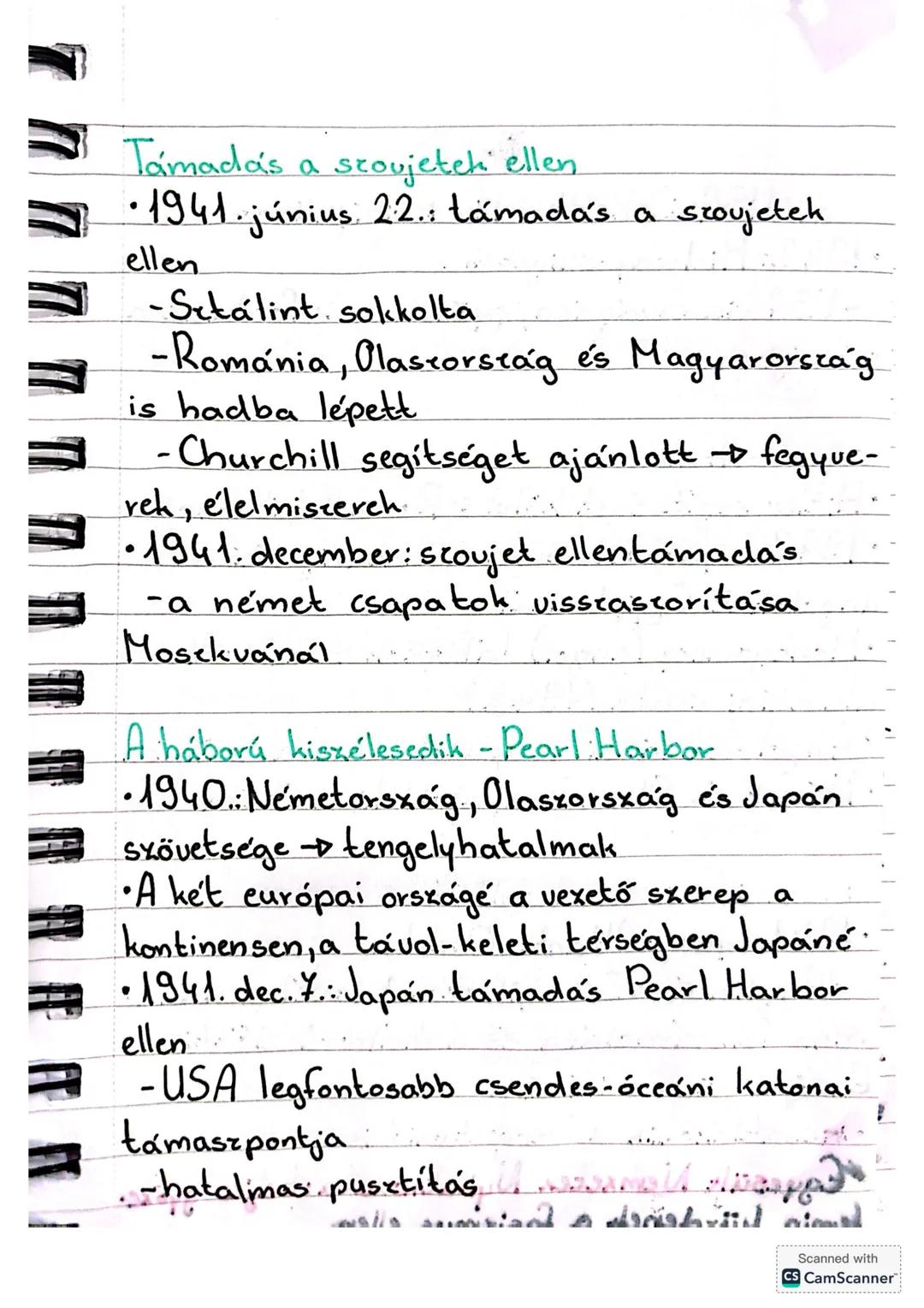A II. VILÁGHÁBORÚ
A szovjet-német megnemtámadási szerződés.
•Hitler következő célja Lengyelország
•Angol és Francia tárgyalások a szovjetekk