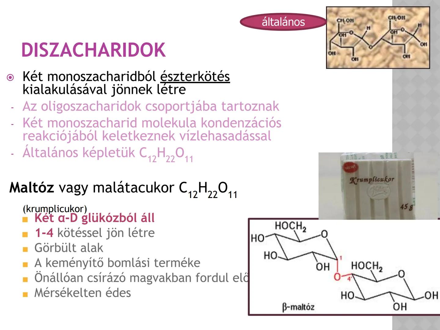 SZÉNIDRÁTOK MEGHATÁROZÁS
• A szénhidrátok (szacharidok. cukrok)
C, H, O tartalmazó szerves vegyületek,
áltálanos képletük C(H₂O)n
• A növény