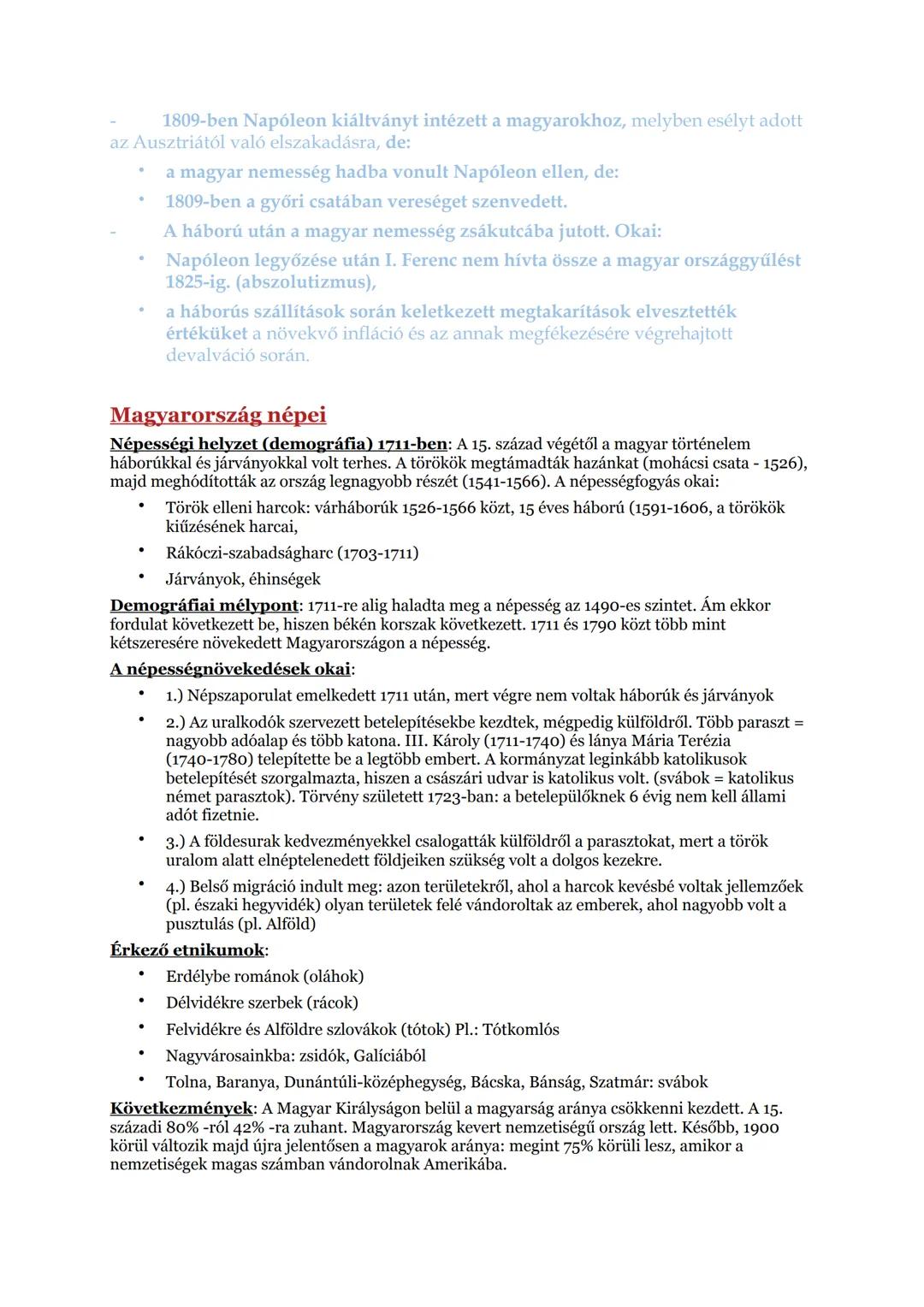 Magyarország a XVIII. században
Az újjáépítés kora
Magyarország beilleszkedése a Habsburg Birodalomba:
A Habsburg Birodalom a XVIII. század