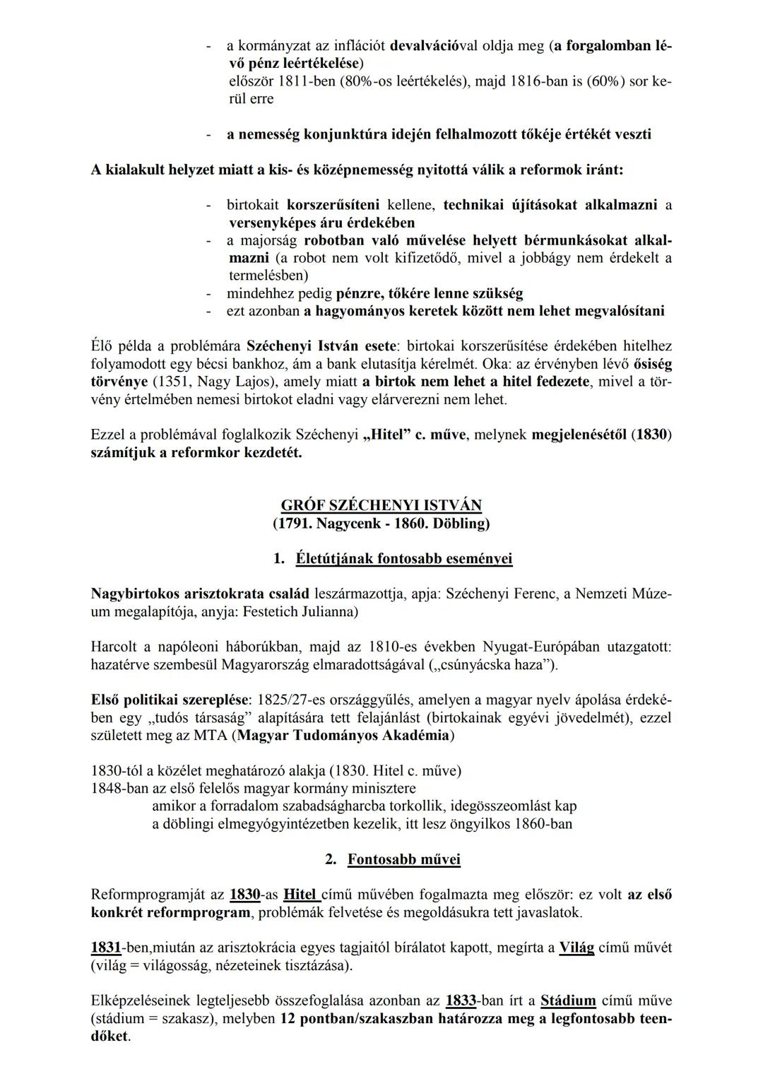 A reformkor, Széchenyi István és Kossuth Lajos
1. A reformkor általános jellemzői
Időszaka: Magyarországon az 1830-1848. közötti időszak
Cél