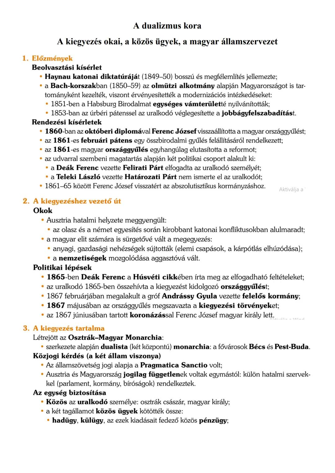 A dualizmus kora
A kiegyezés okai, a közös ügyek, a magyar államszervezet
1. Előzmények
Beolvasztási kísérlet
• Haynau katonai diktatúráját